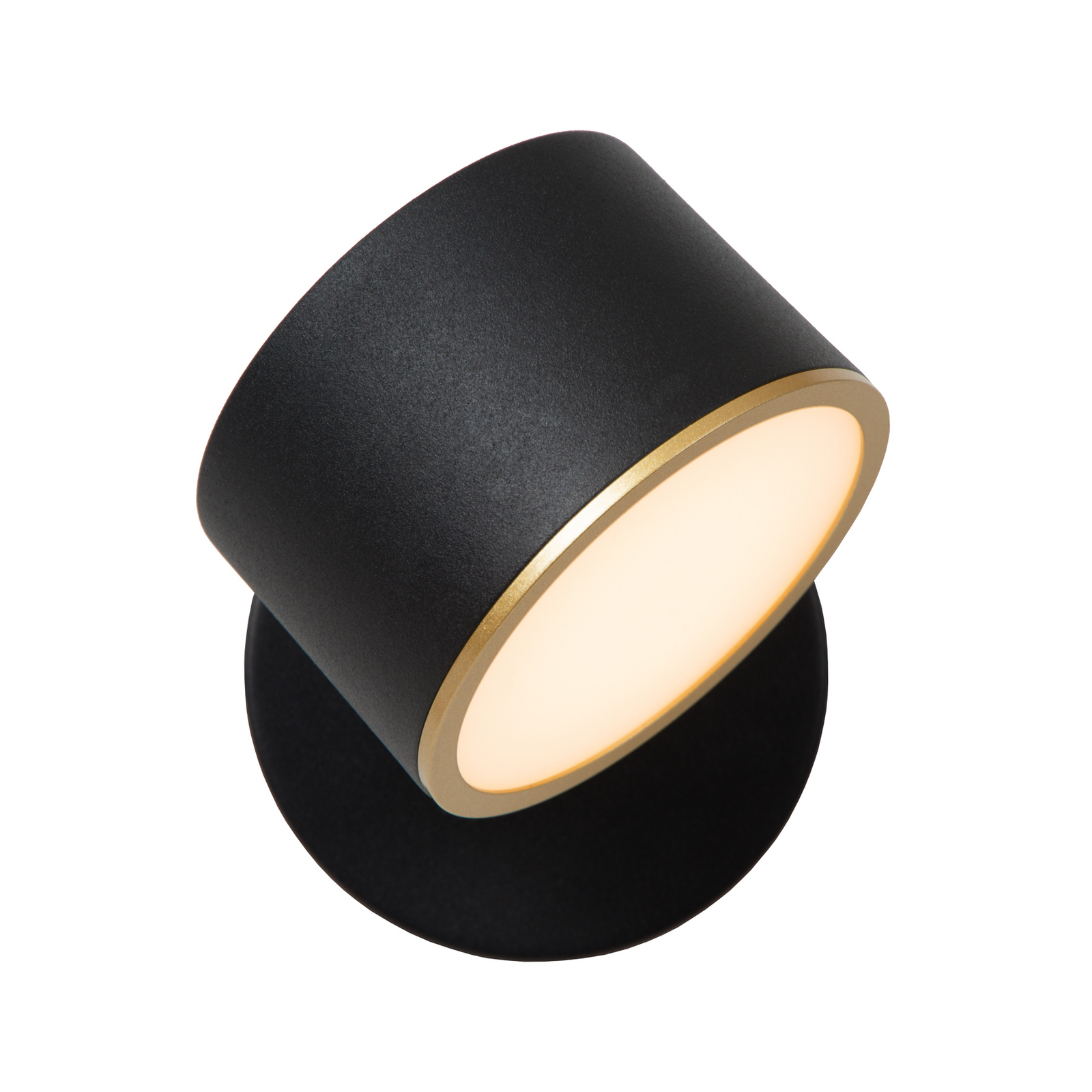 Candeeiro de parede LED Gian, preto, largura 11 cm, metal