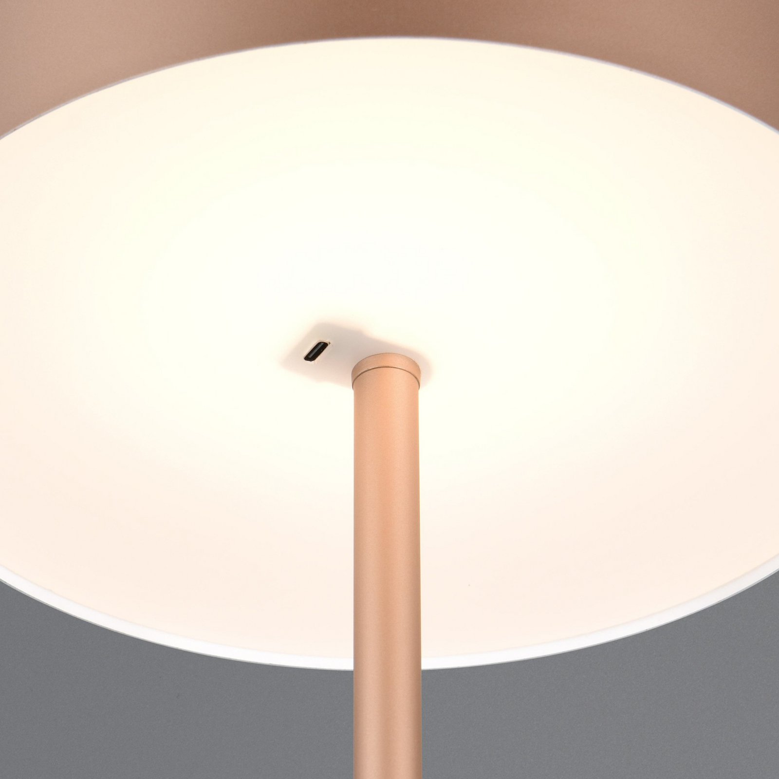 LED battery-powered floor lamp Jeff, coffee, dimmable, height 147 cm