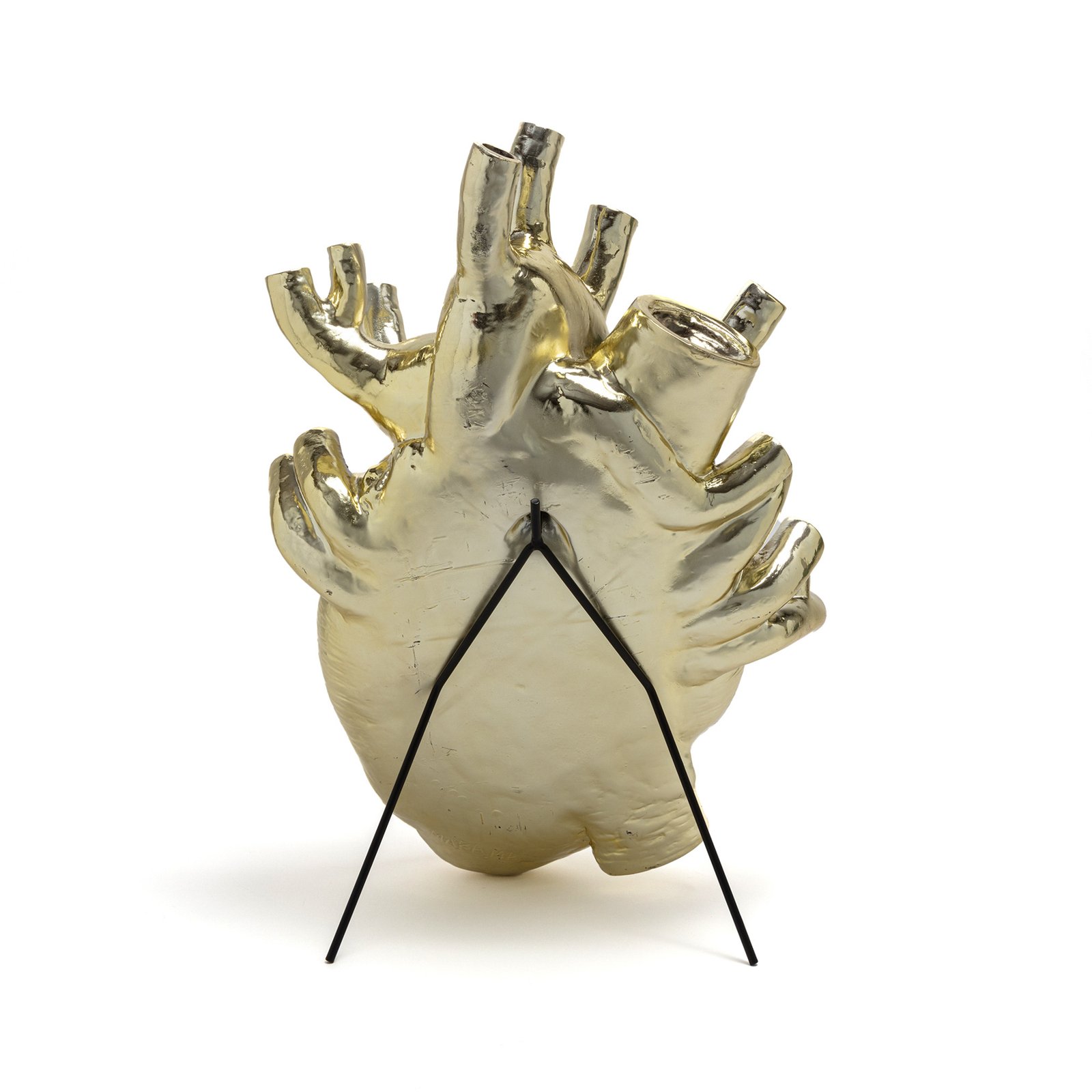 Love In Bloom Giant Resin Heart Vase Gold - Seletti