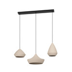 Suspension Torremolinos, beige, 93 cm, à 3 lampes - Stars of Light