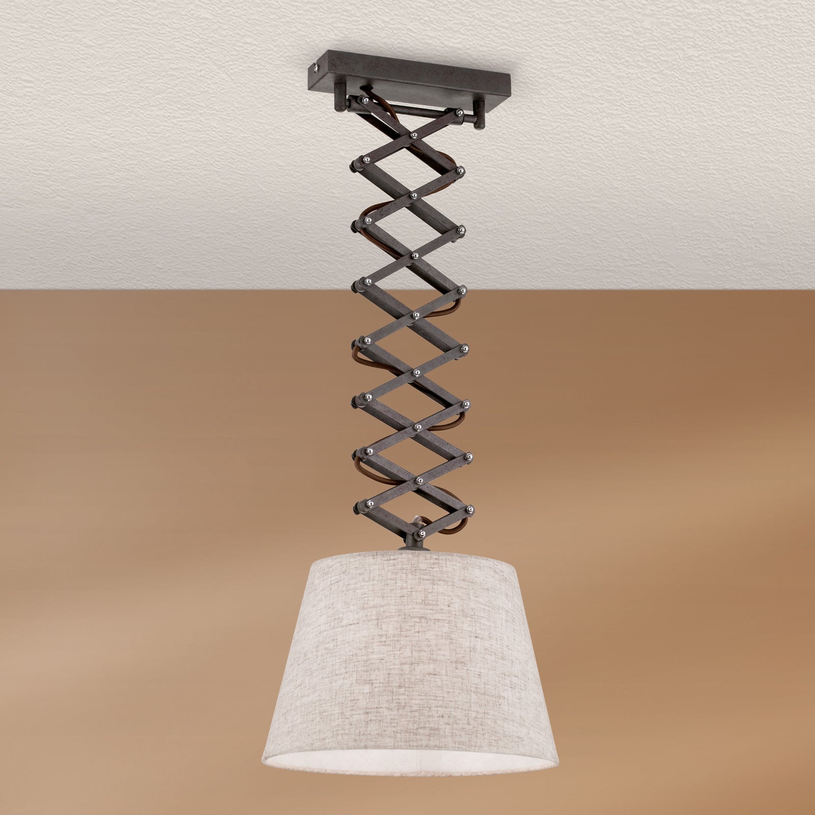 ORION Lampă suspendată Factory design industrial - Camera de zi / sufragerie - brun-ruginiu - Metal