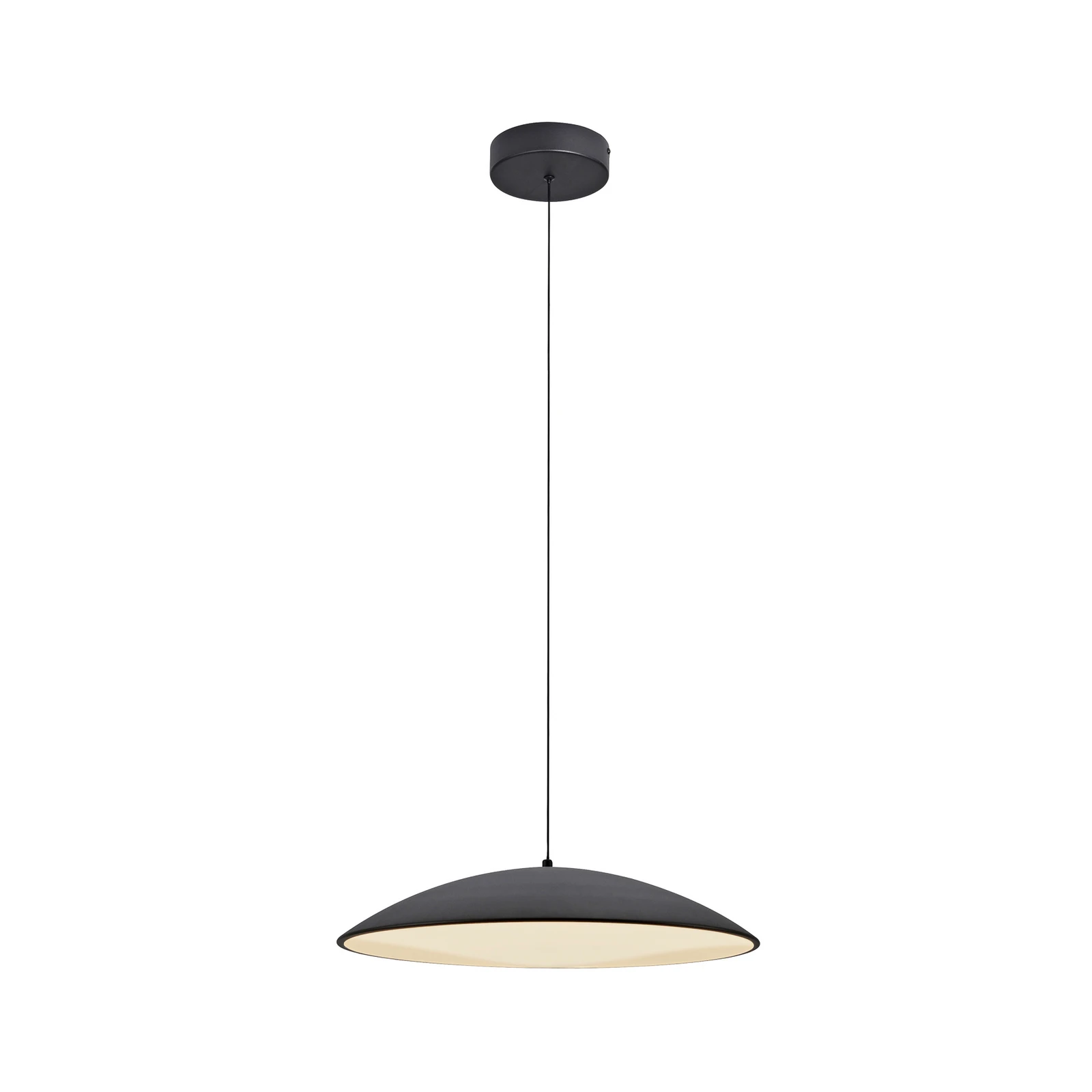LED závěsné světlo LENTE, černé, Ø 50 cm, kov, Switchdim