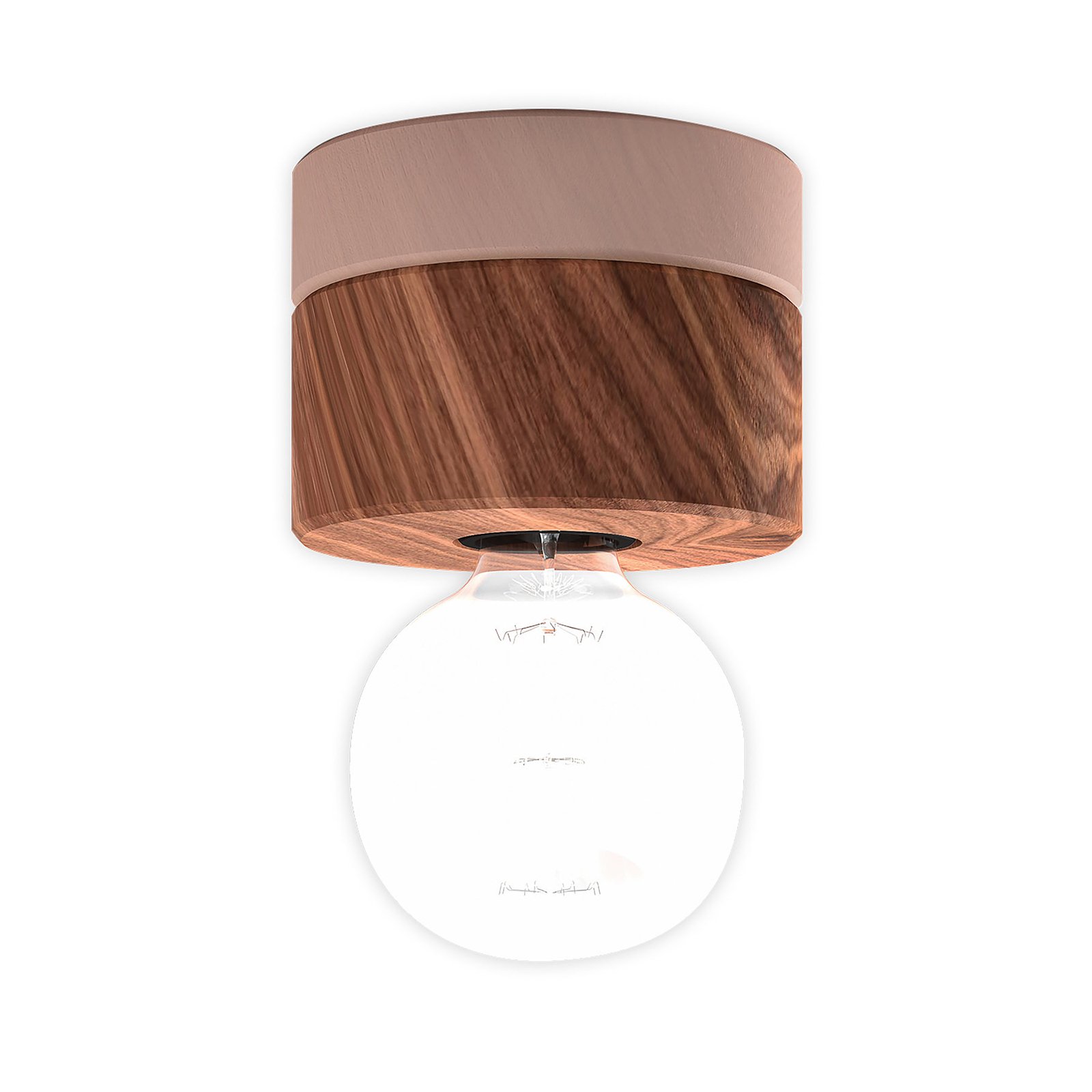 ALMUT 0239 ceiling lamp, sustainable, walnut/pink