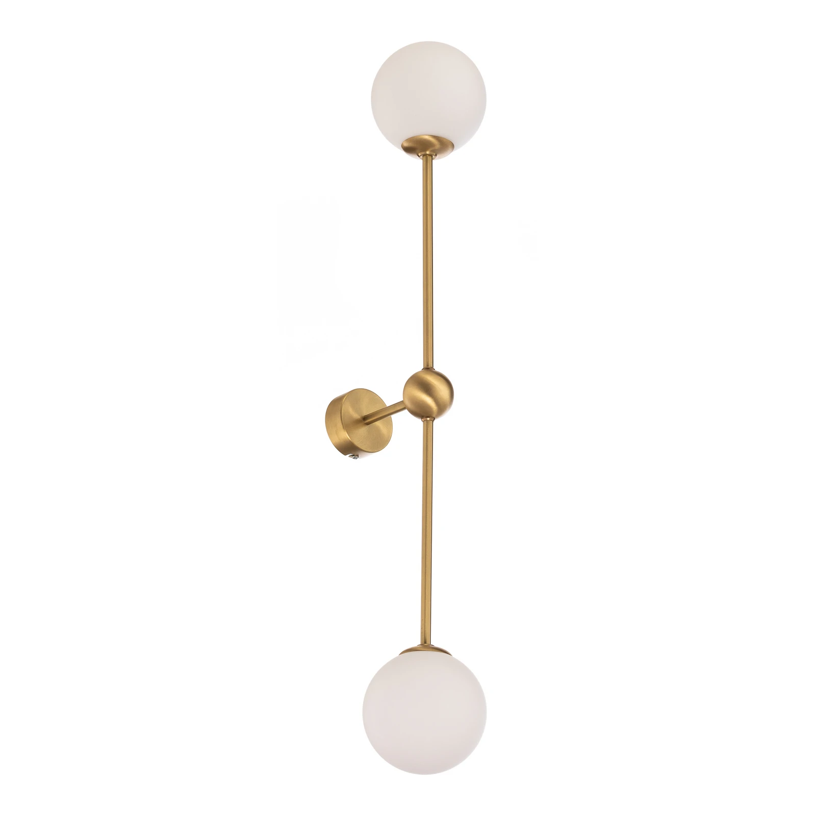Applique murale Alison, à 2 lampes, laiton/blanc, 89 cm
