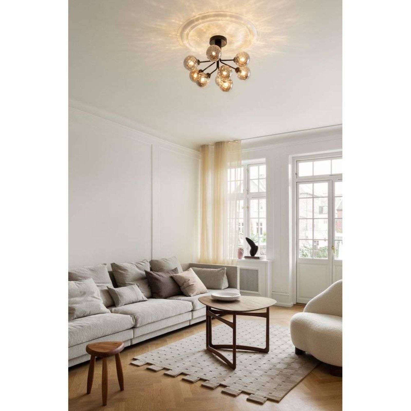 Nuura Apiales 9 ceiling light, Ø 60 cm, black/smoke grey