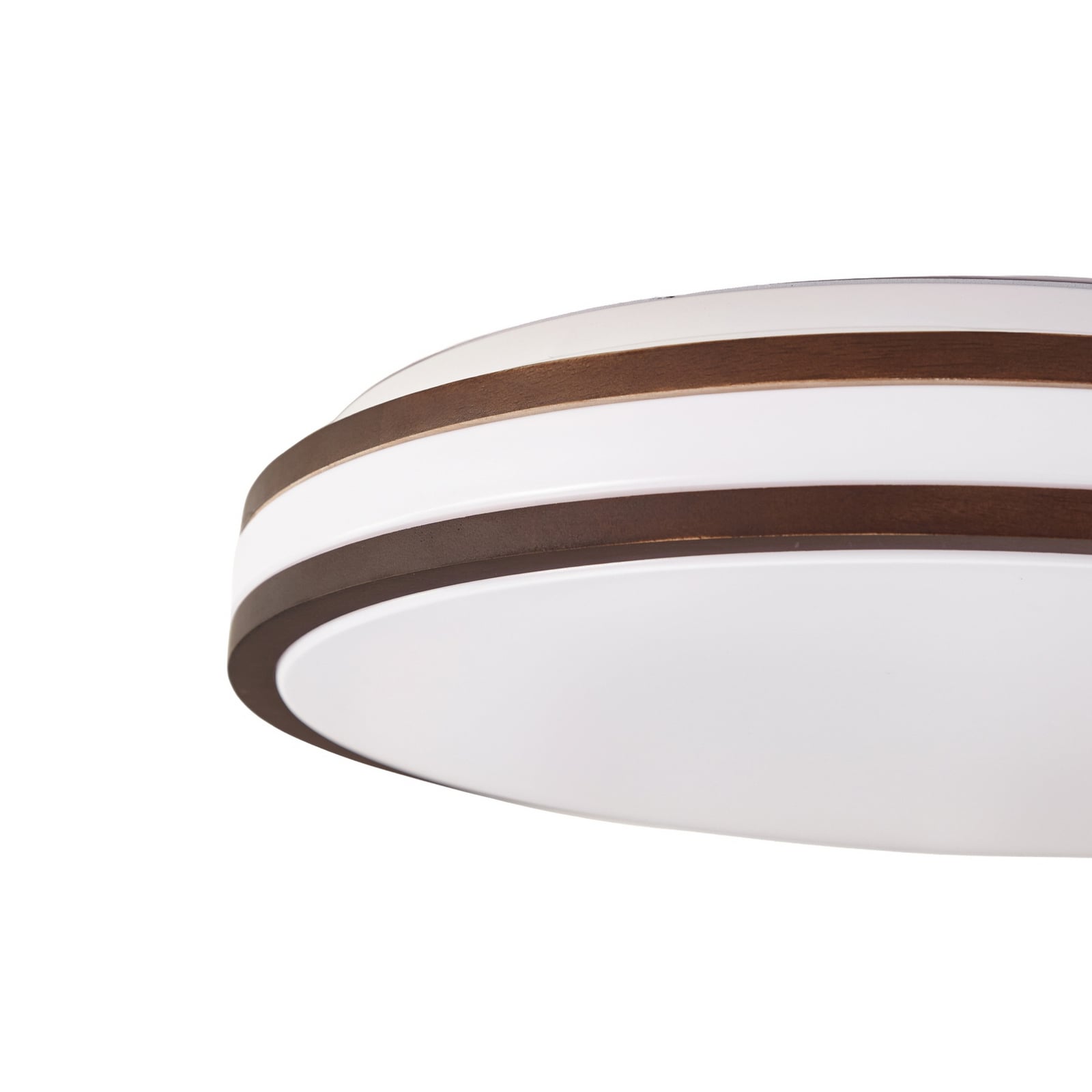 Lindby LED plafondlamp Emiva, Ø 50 cm, donker hout, CCT