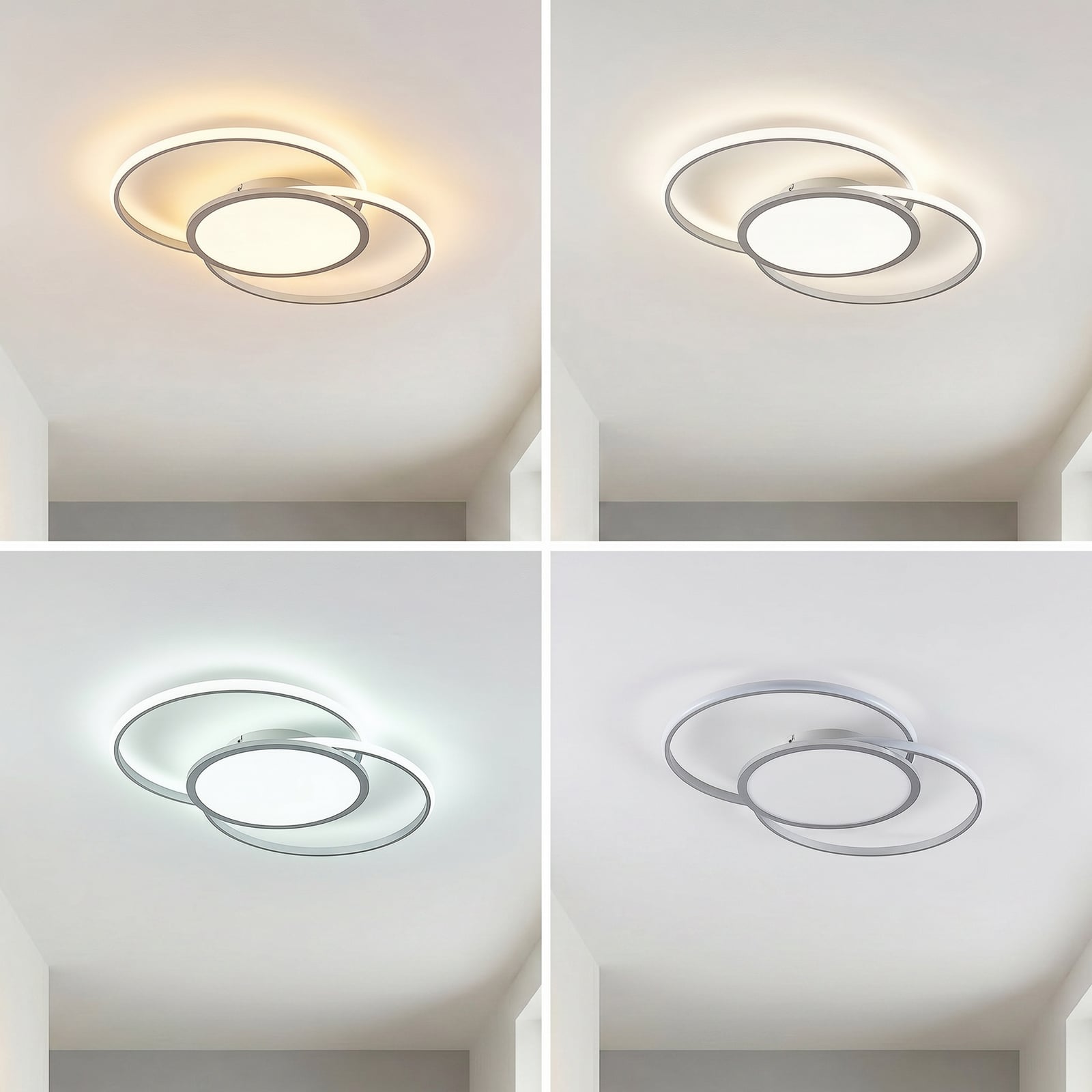 Lucande LED stropní svítidlo Senne, CCT, stříbrná, kov