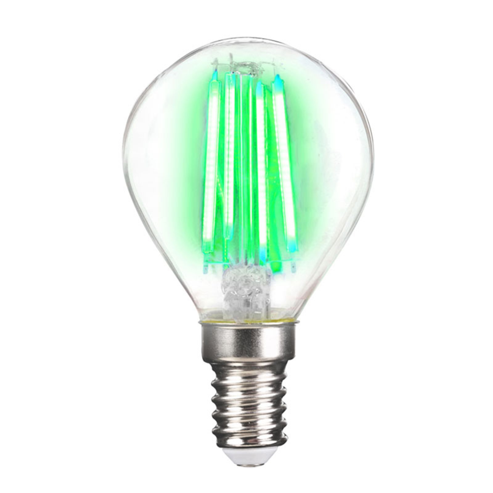 LED lámpa E14 4W izzószál, zöld