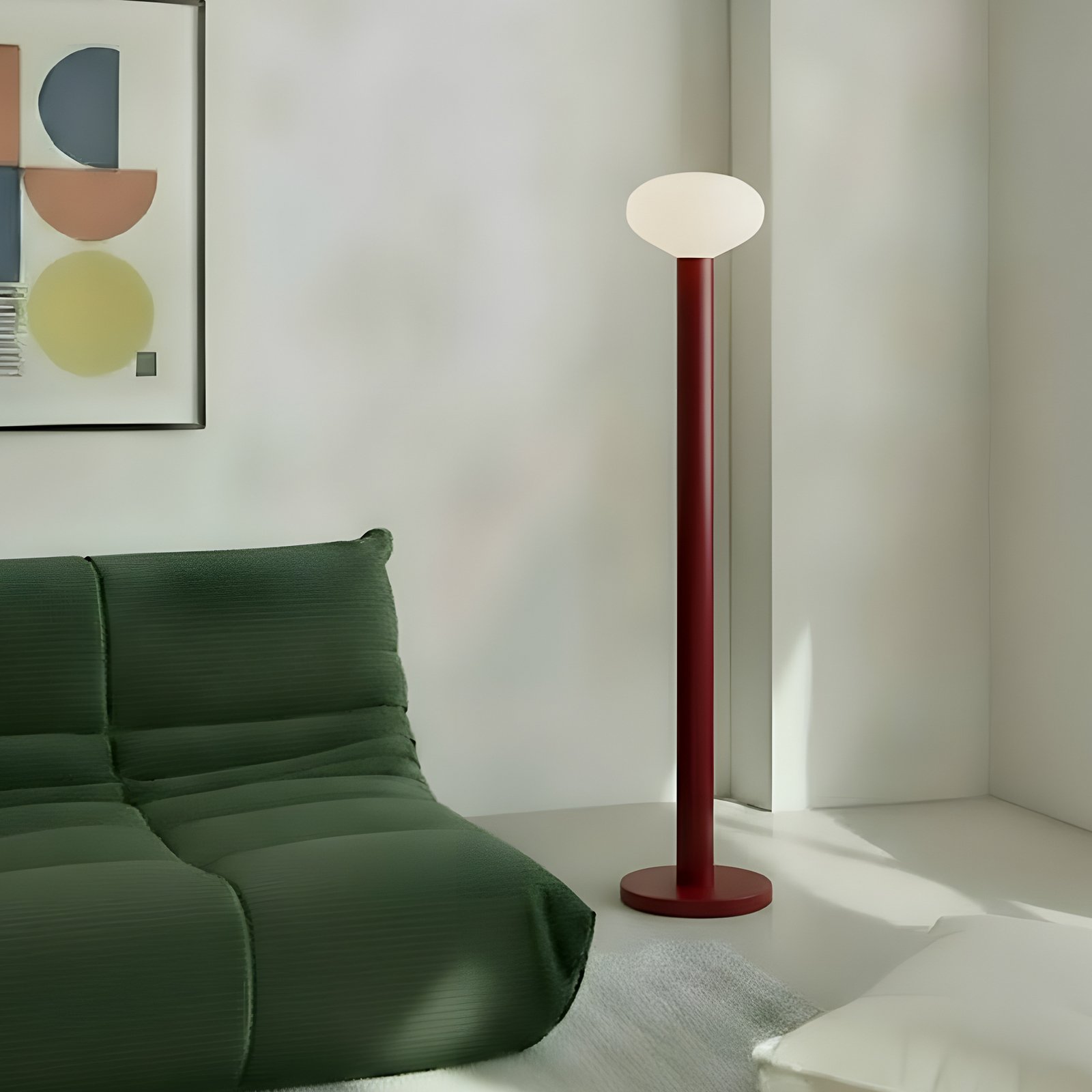 Stāvlampa Flo, sarkana, augstums 138 cm, 1 spuldze, stikls Stāvlampa Flo, sarkana, augstums 138 cm, 1 spuldze, stikls
