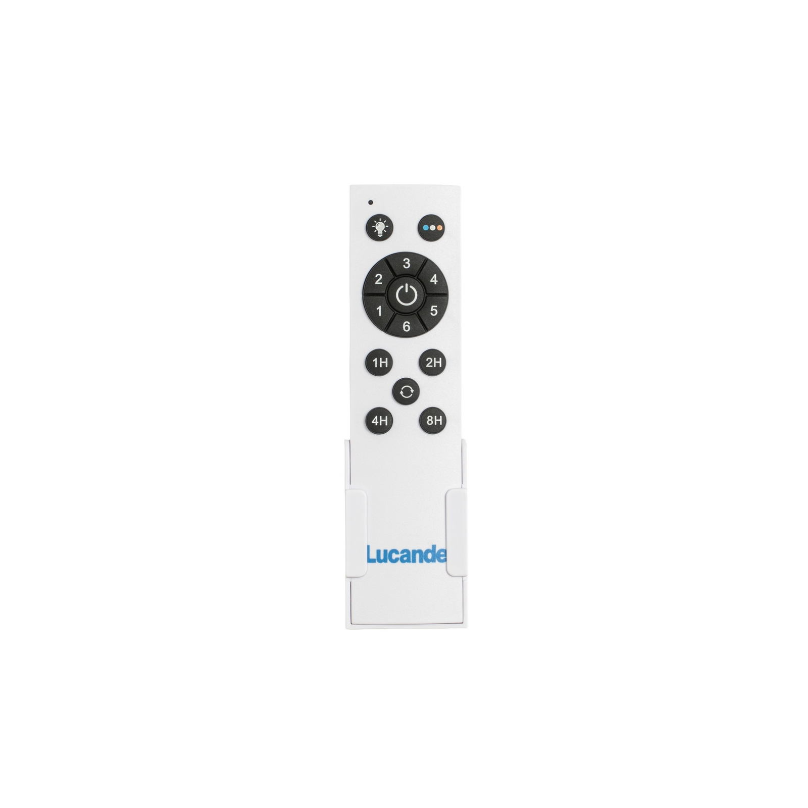 Ventilatore da soffitto LED Faipari, DC, 132 cm, bianco / legno scuro - Lucande Ventilatore da soffitto LED Faipari, DC, 132 cm, bianco / legno scuro - Lucande