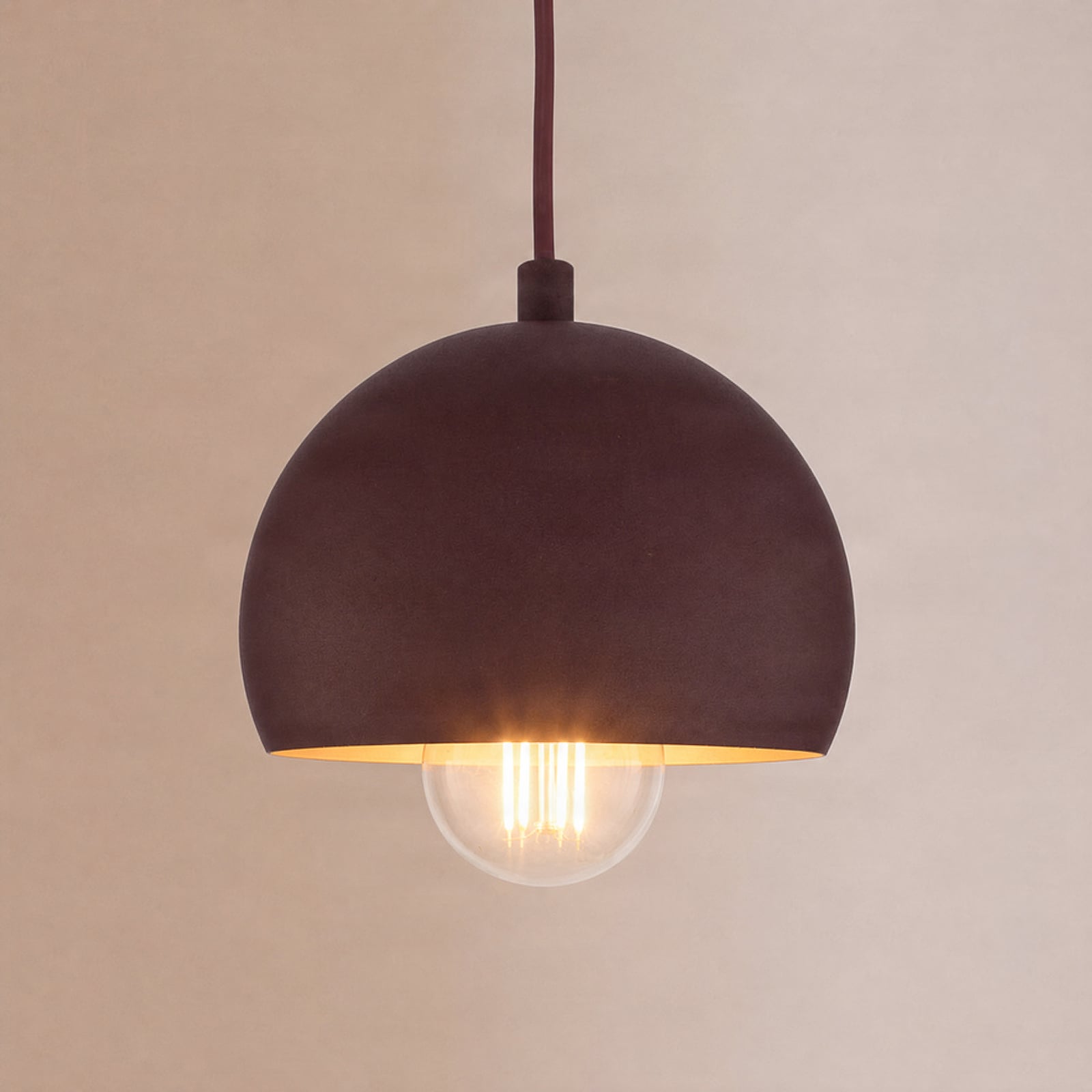 Lampada a sospensione Sool, rosso scuro, Ø 15 cm, a 1 luce, metallo, E27
