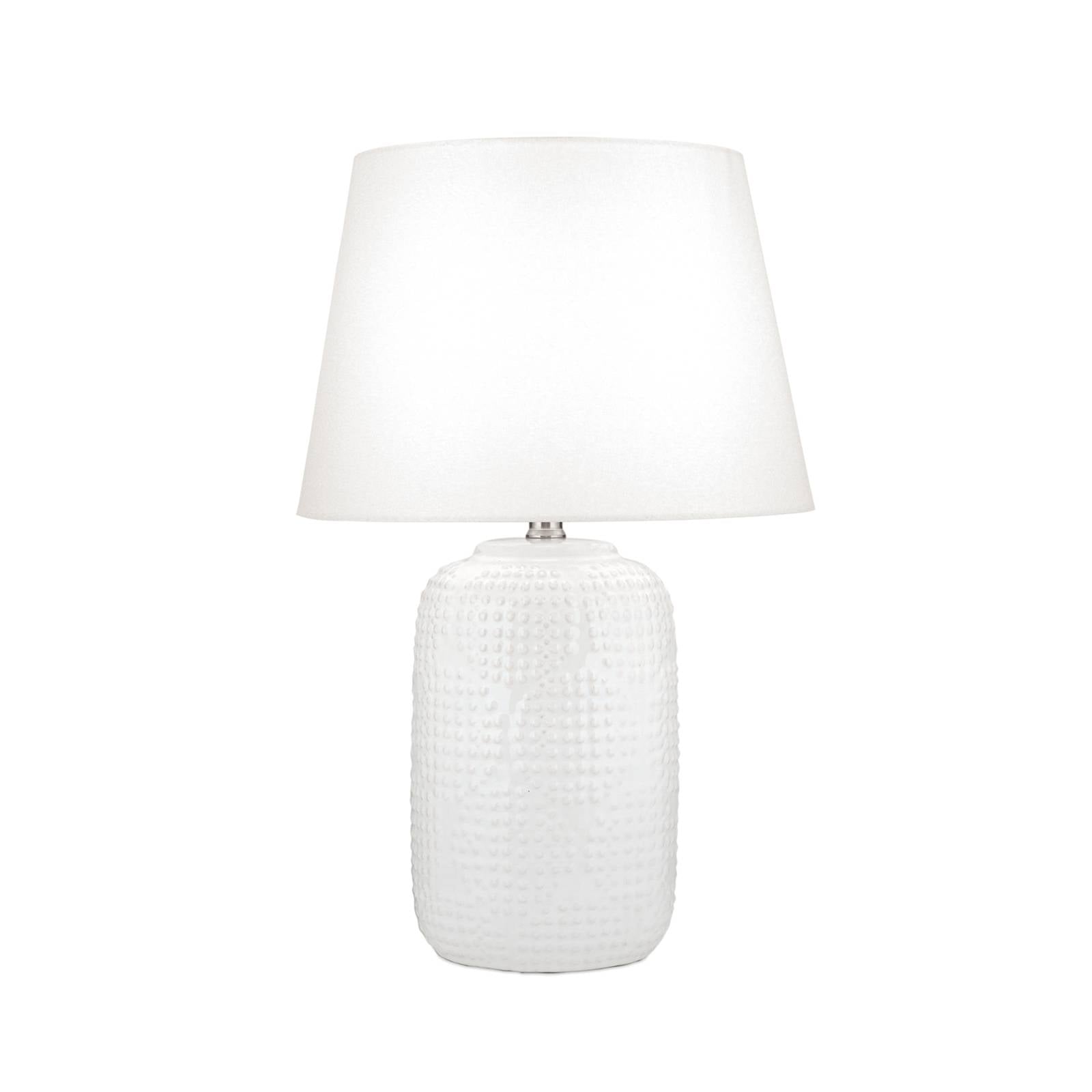 Tischlampe Coral weiß Höhe 51 cm Keramik Leinen