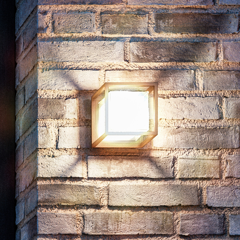 LED-Außenwandleuchte Cubic, Aluminium, Würfelform