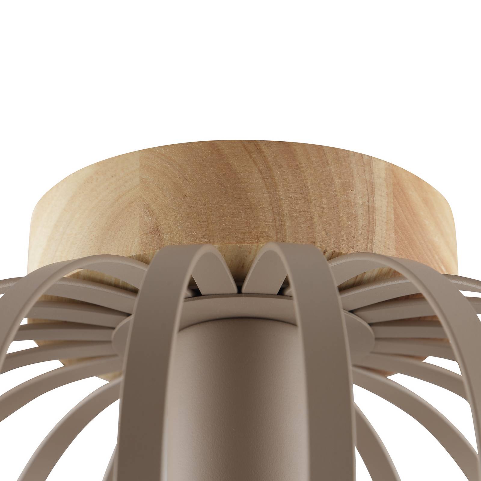 Lampa sufitowa NORDIC CAGE, kolor taupe, drewno, Ø 25 cm, E27