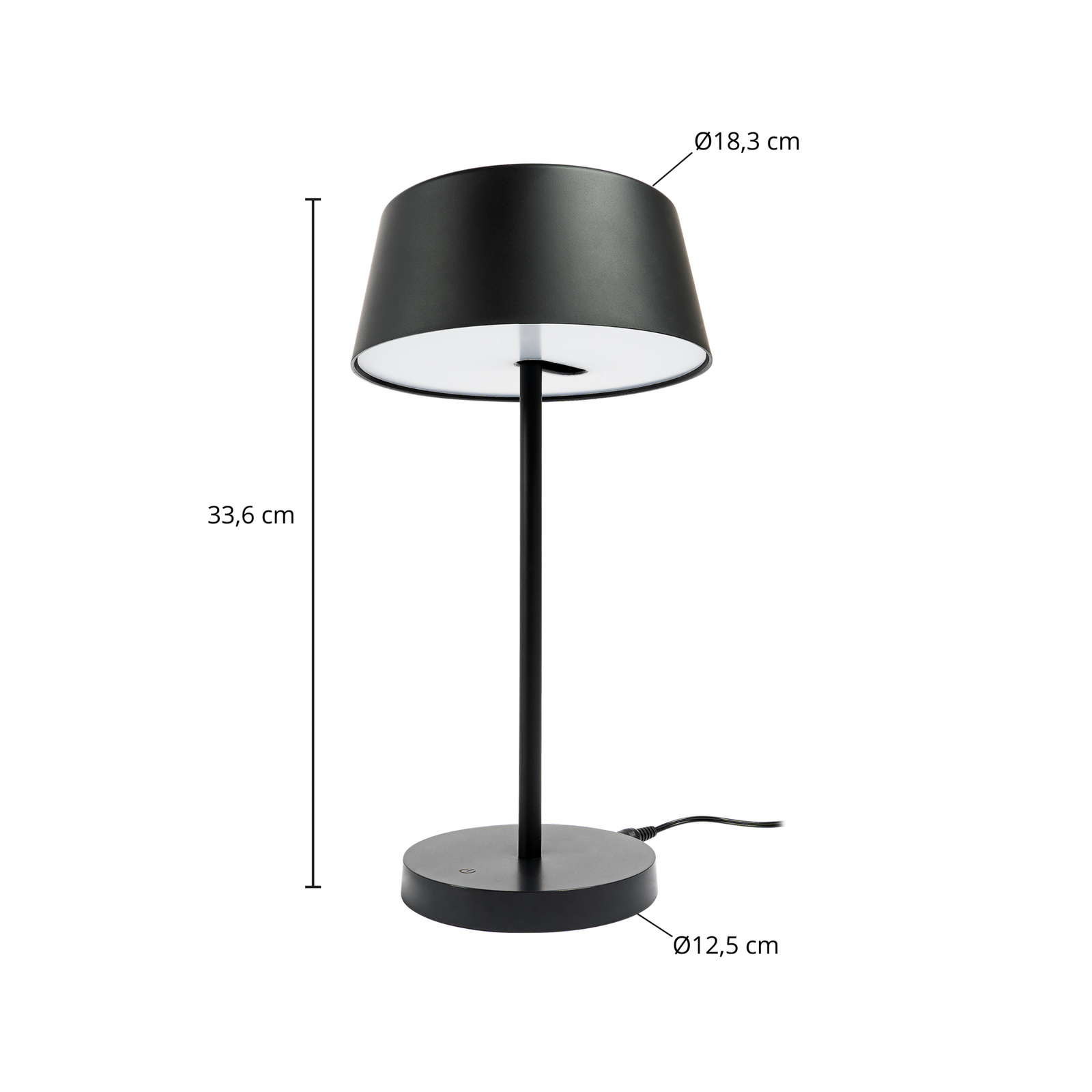 Milica LED Lampe de Table Dim. Black - Lindby