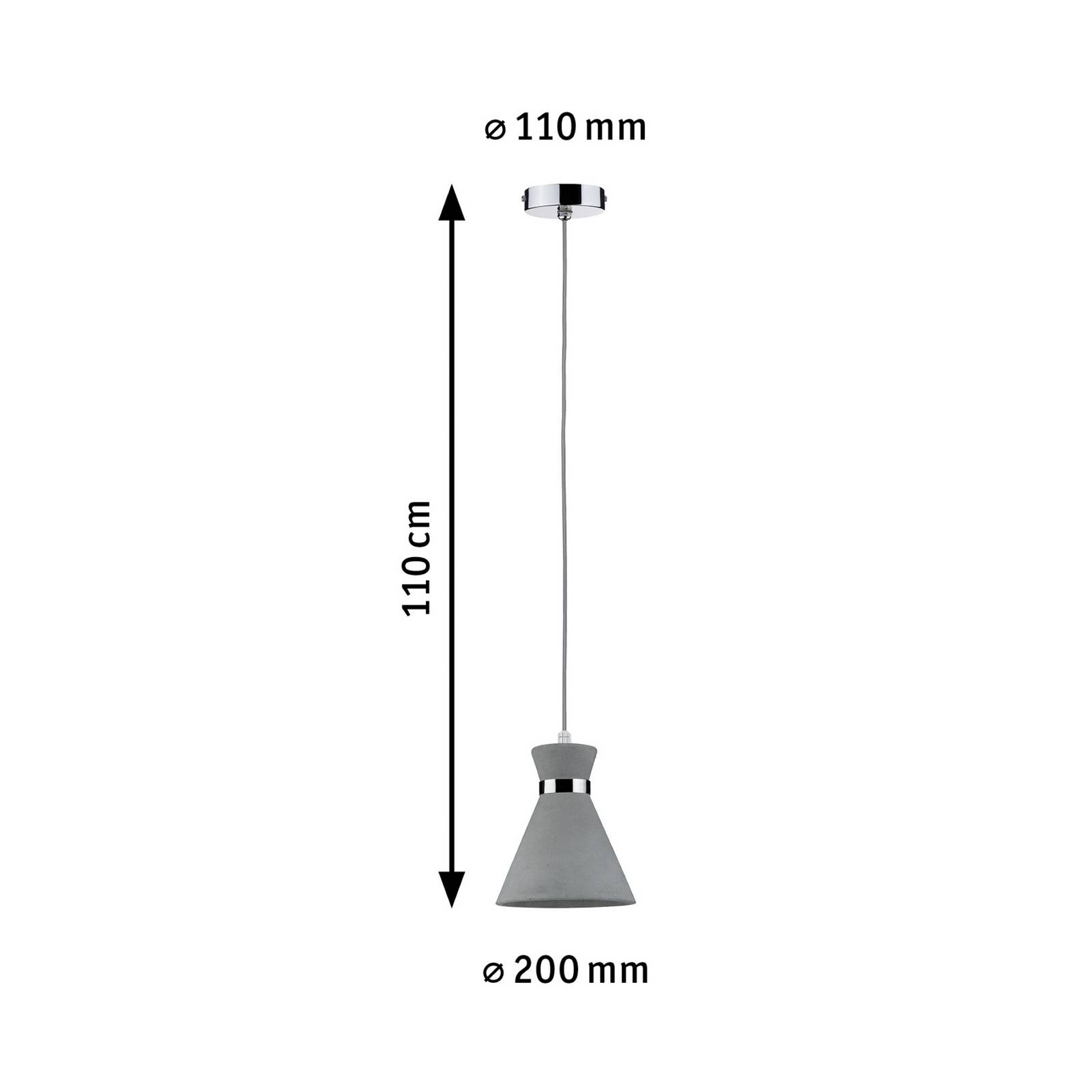 Paulmann Pendelleuchte Verve, Beton, Ø 20 cm, IP44 günstig online kaufen