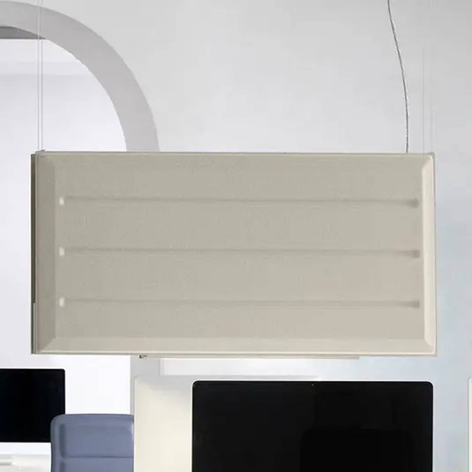 Luceplan Diade LED-pendellampe lodret beige 180cm