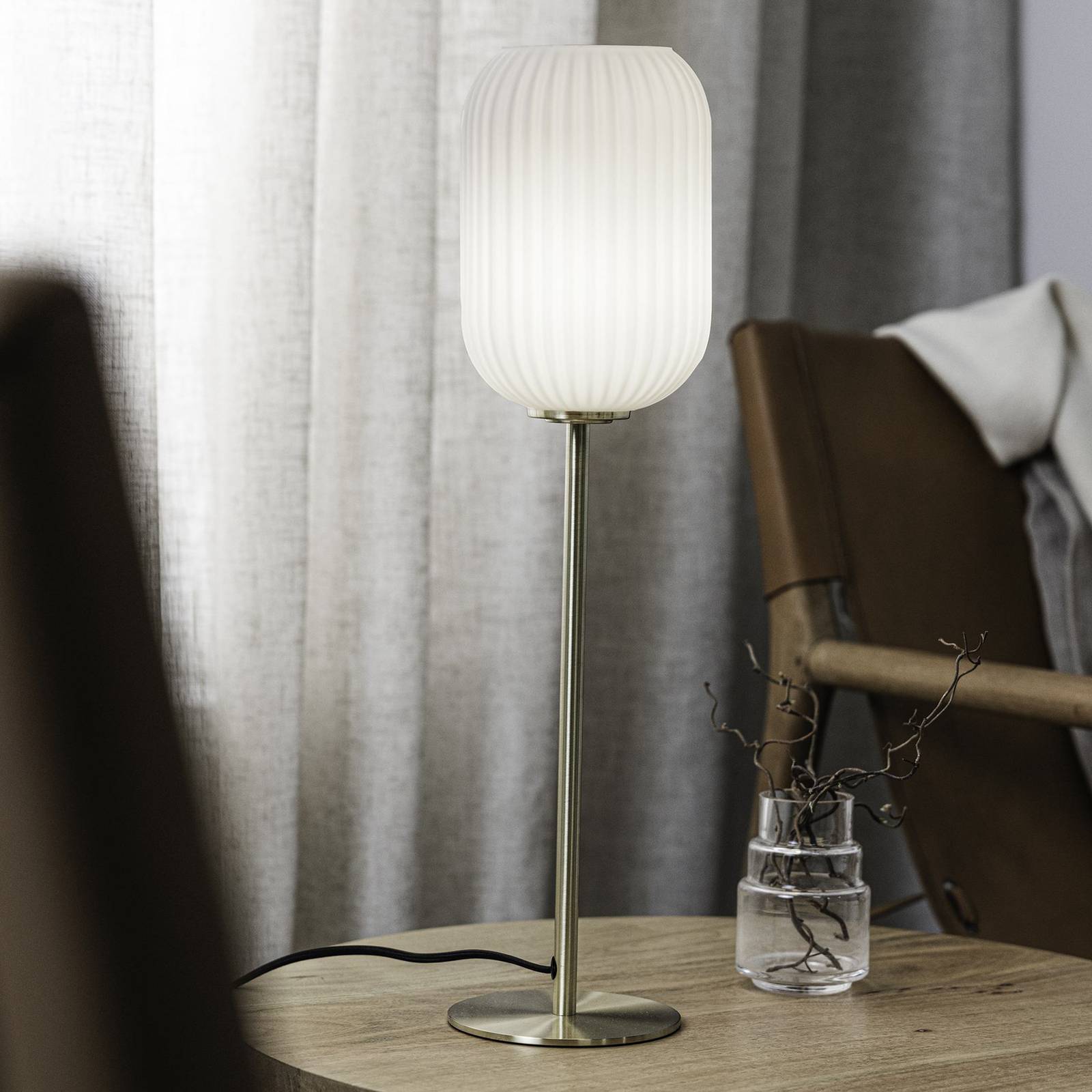 Markslöjd Bordslampa Cava mässingsfärgad glas höjd 55 cm