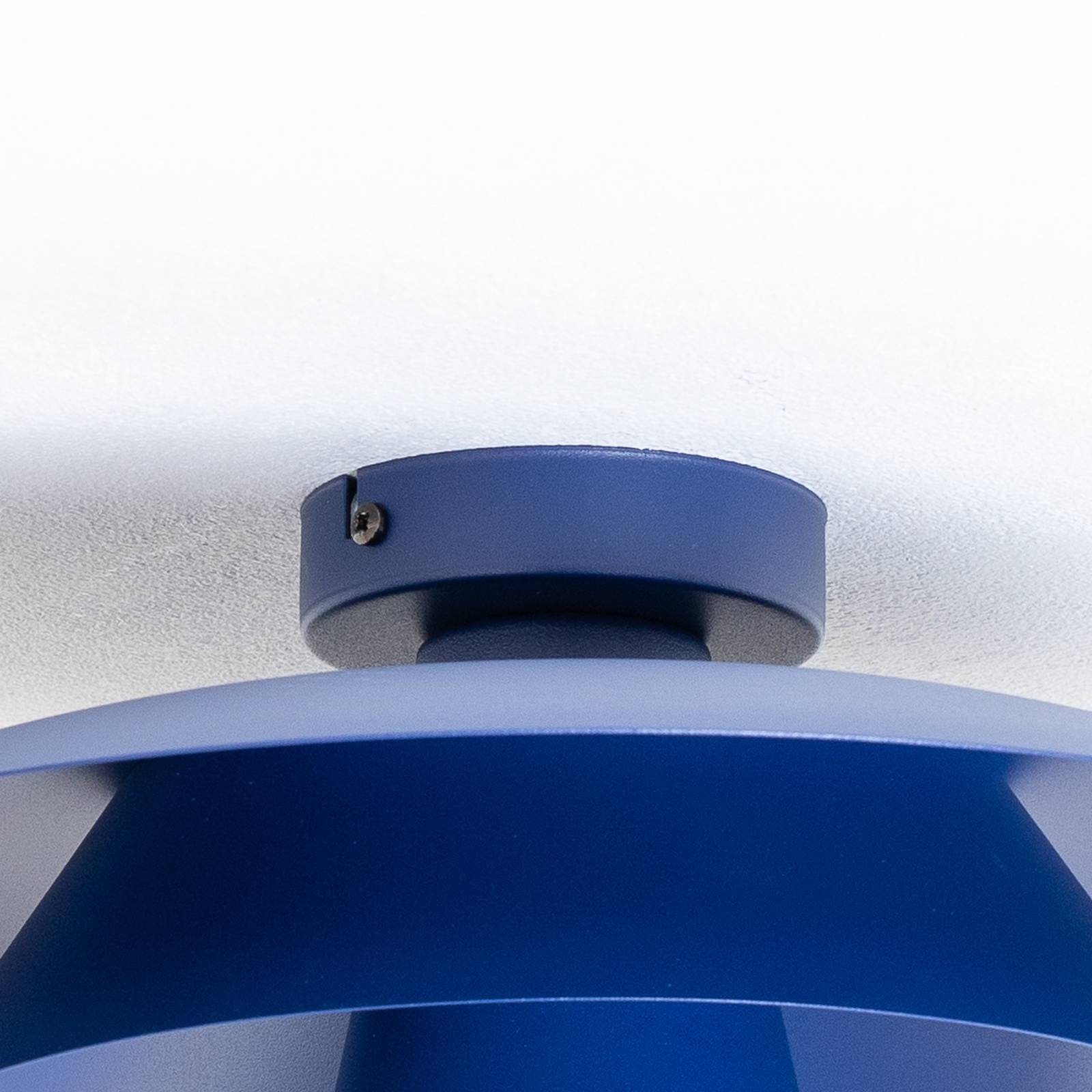 Lampa sufitowa Plato, ciemnoniebieska, metal, Ø 38 cm, E27