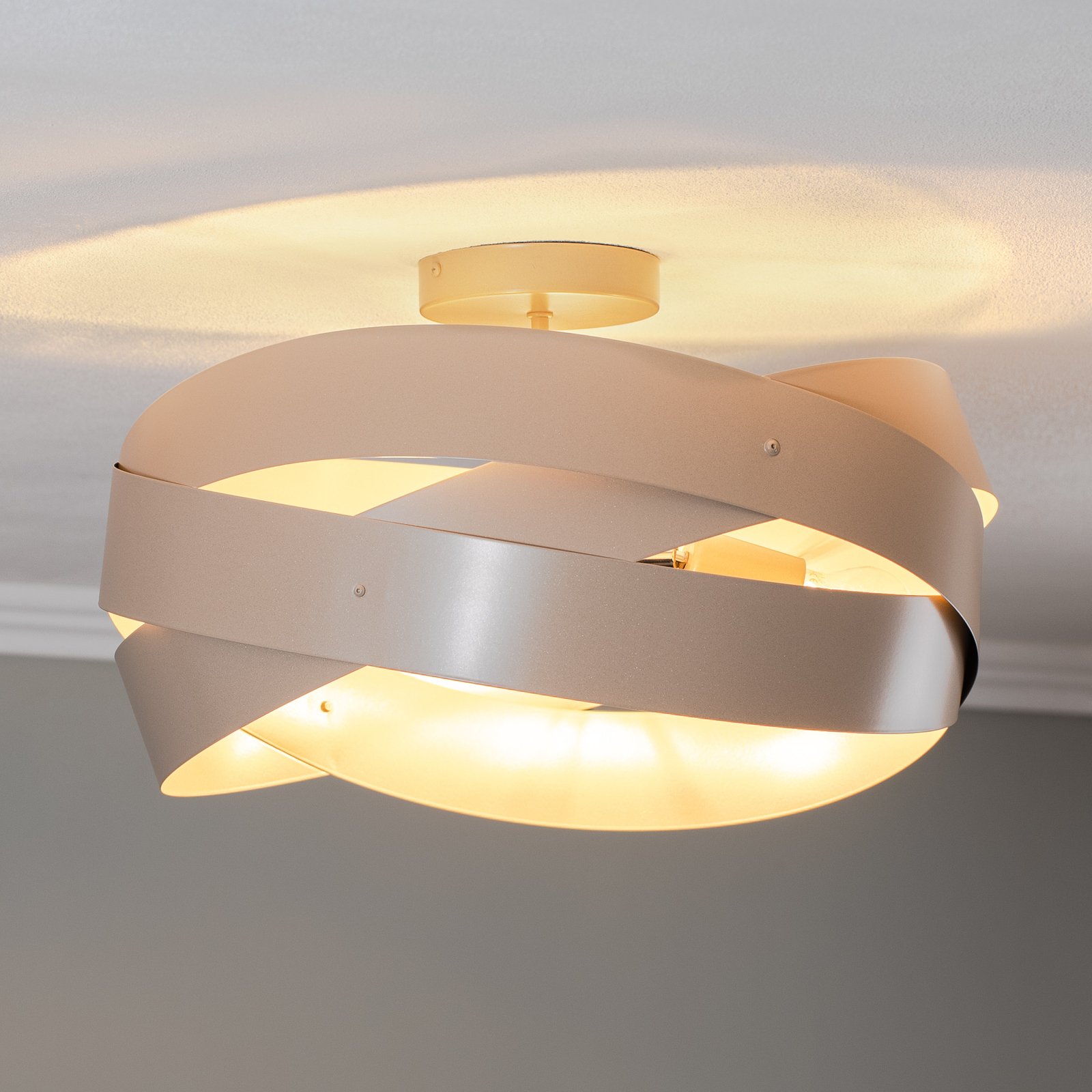 Euluna Tornado ceiling light, beige, Ø 50 cm