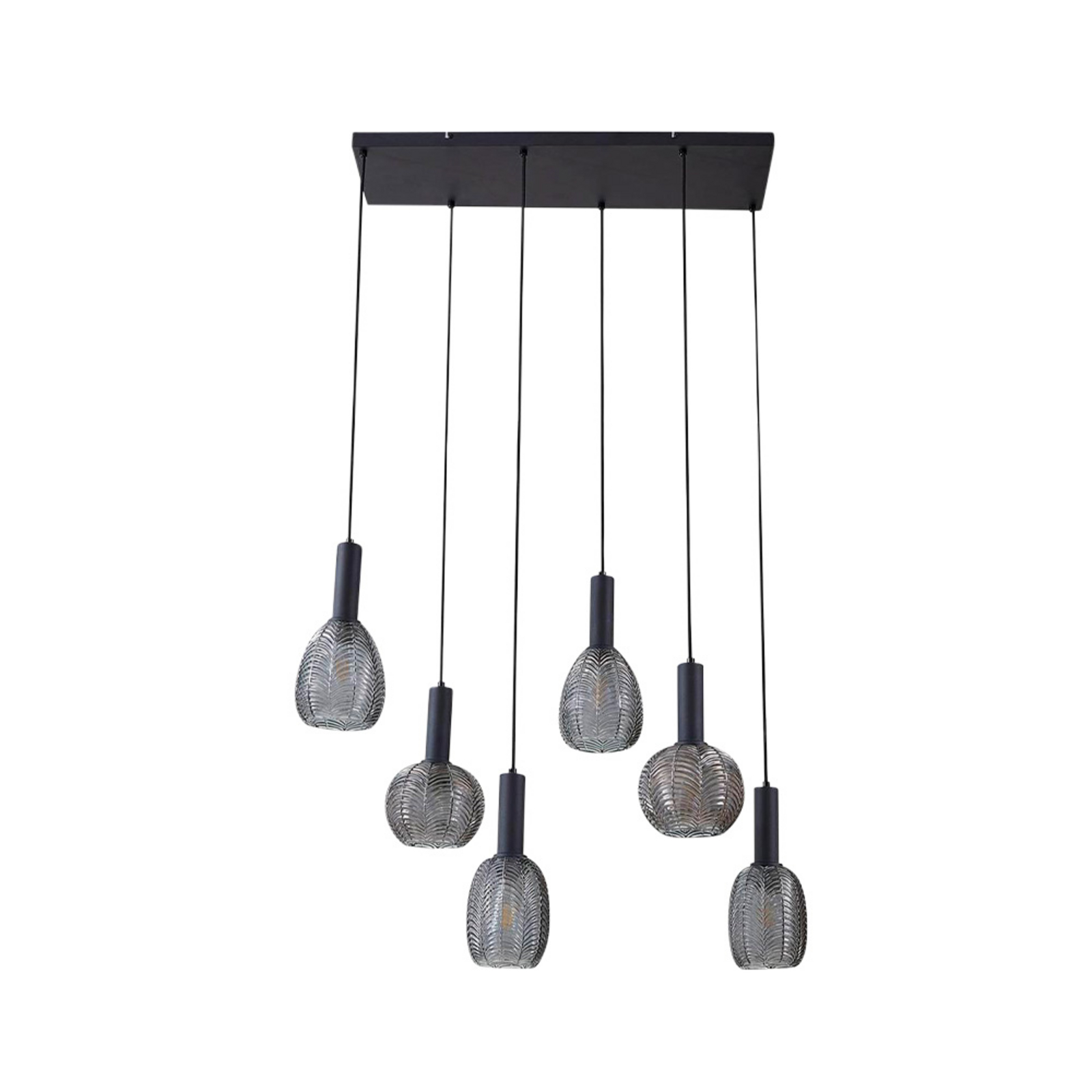 Tolli 6 Závěsná Lampa Grey/Čierna - Lindby