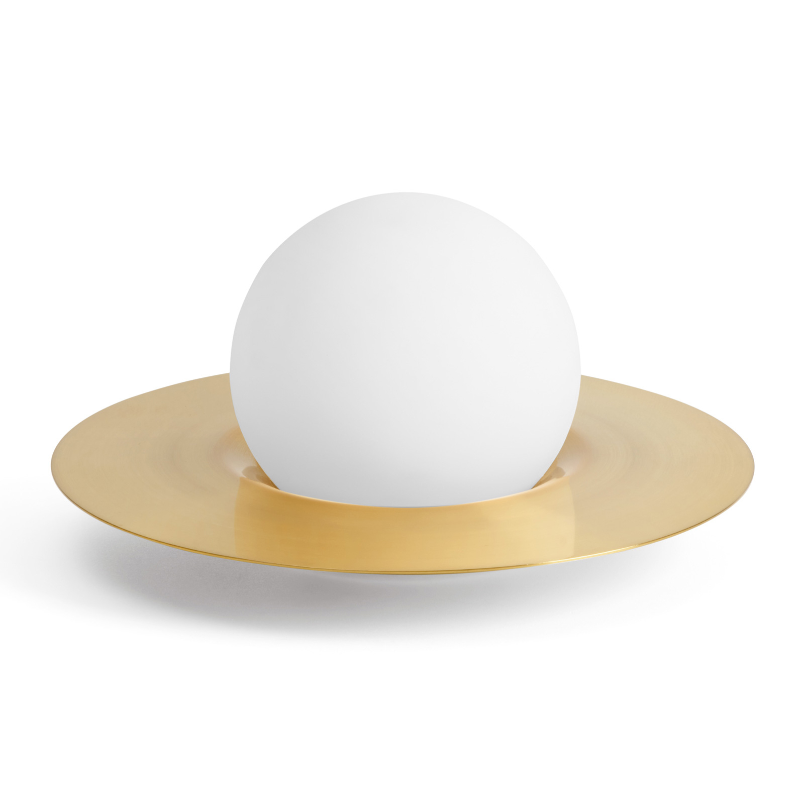 Sforzin Hat table lamp made of glass and metal with dimmer, for Living / Dining Room, glass, brass, G9, 40 W, energy efficiency: A++, H: 15 cm