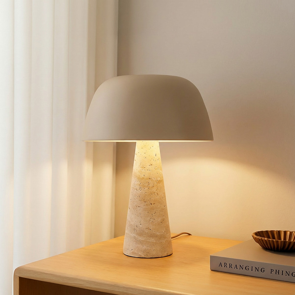 Lindby Magritt bordslampa Beige 41 cm sten, beige från Lindby