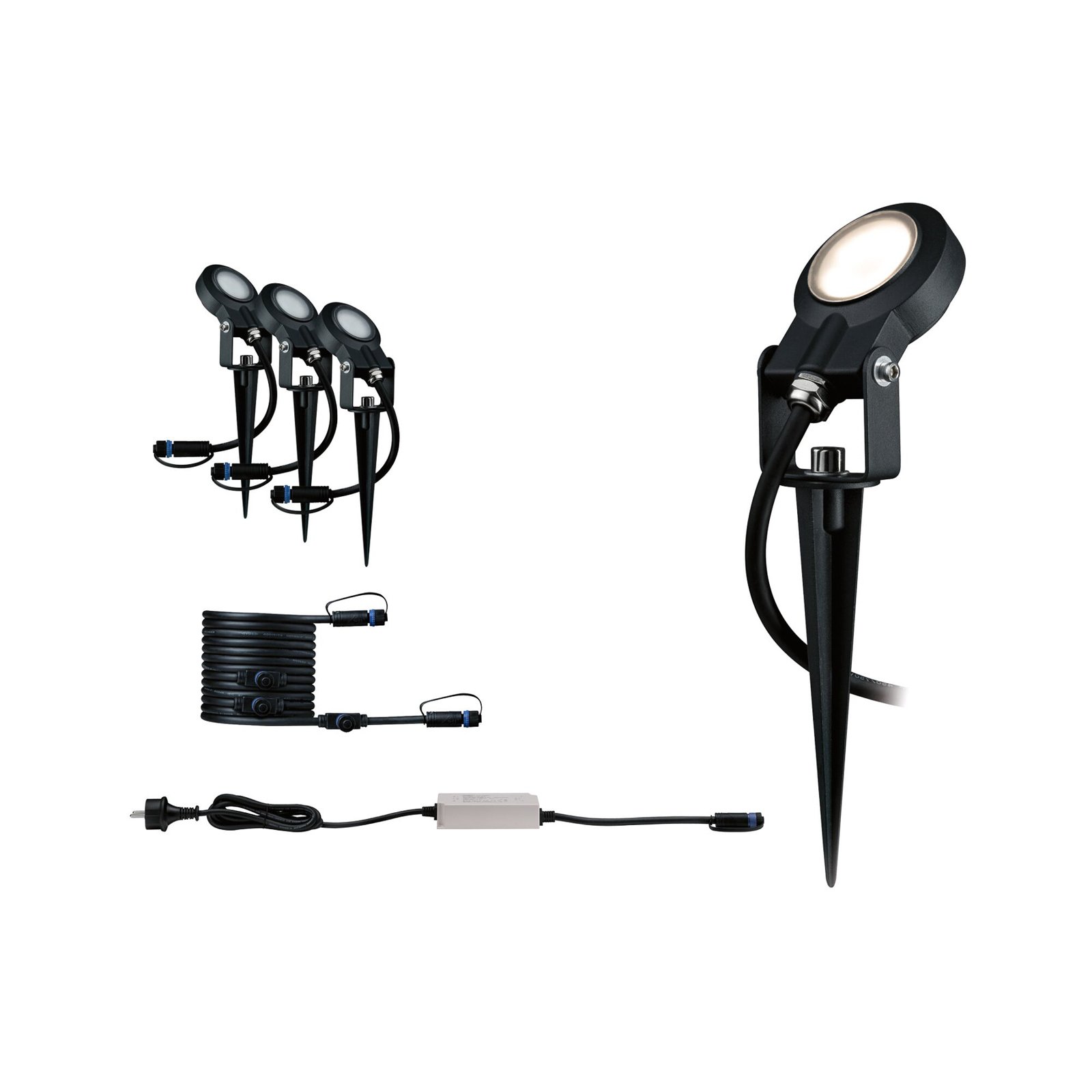 Plug & Shine 3 LED Candeeiro de jardim Sting IP67 Anthracite - Paulmann