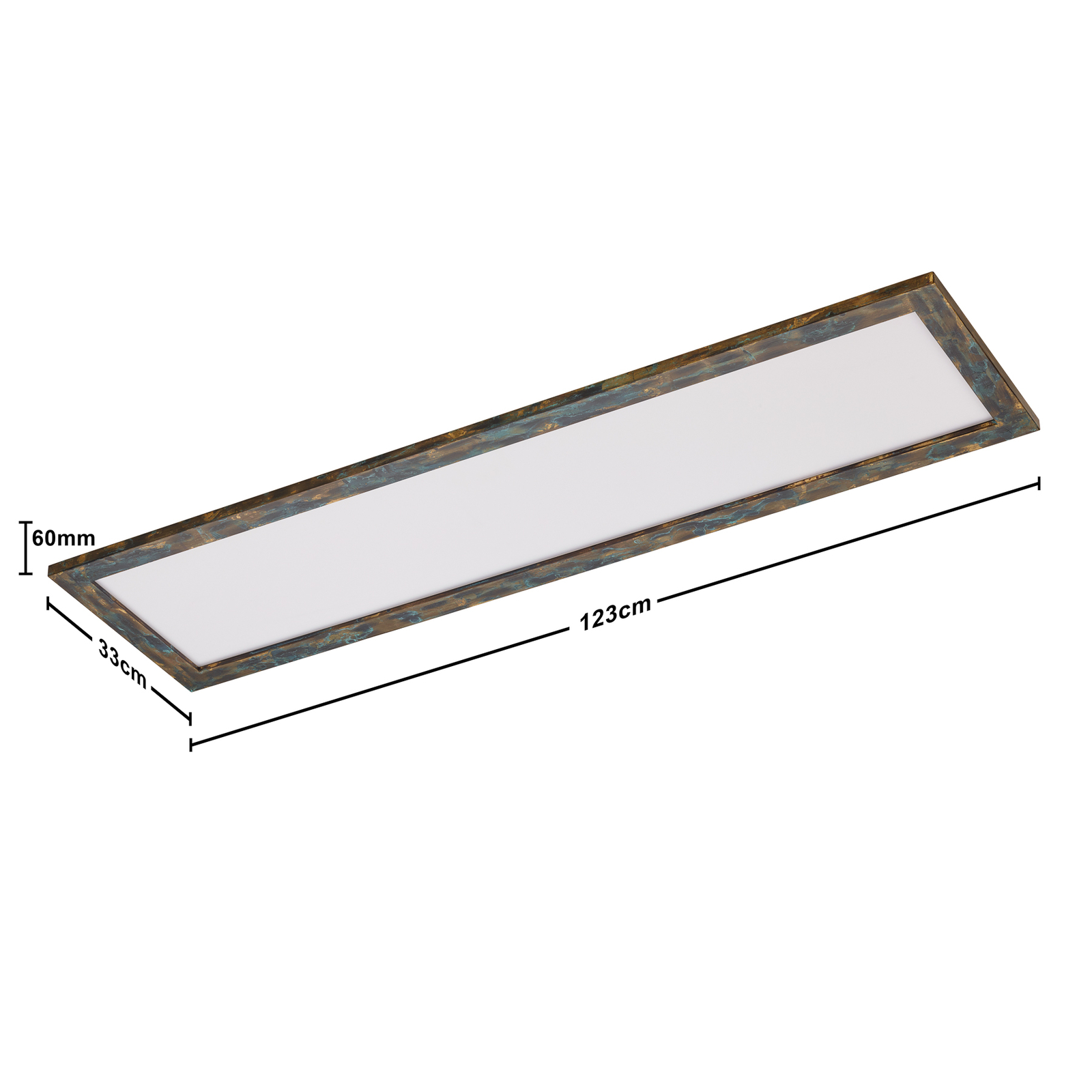 Quitani Aurinor LED panel, gold patinated, 125 cm