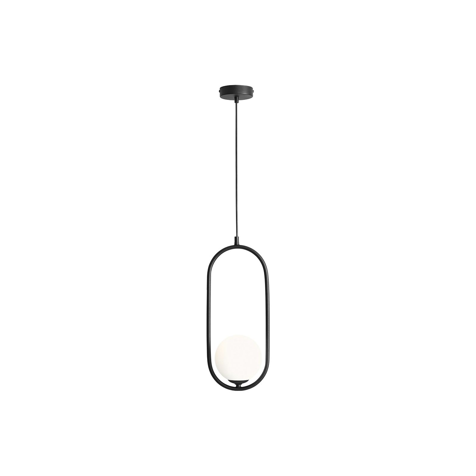 Hanglamp Dione, 1-lamp, zwart/wit