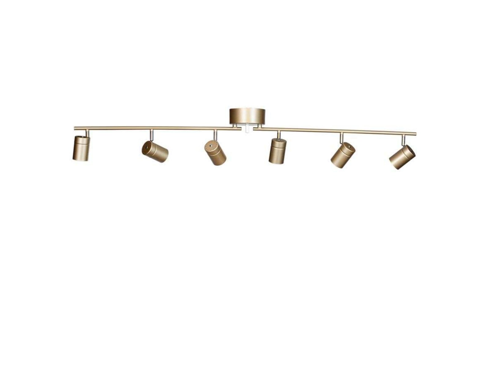 By Rydéns Correct downlight, gold-coloured, 6-bulb, metal, GU10