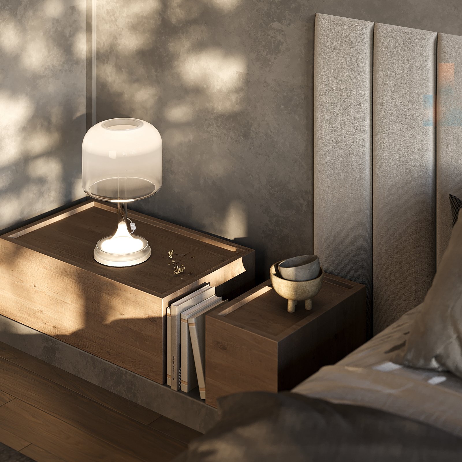 Maytoni Lampada da tavolo LED Spirito, bianco, vetro, altezza 42 cm