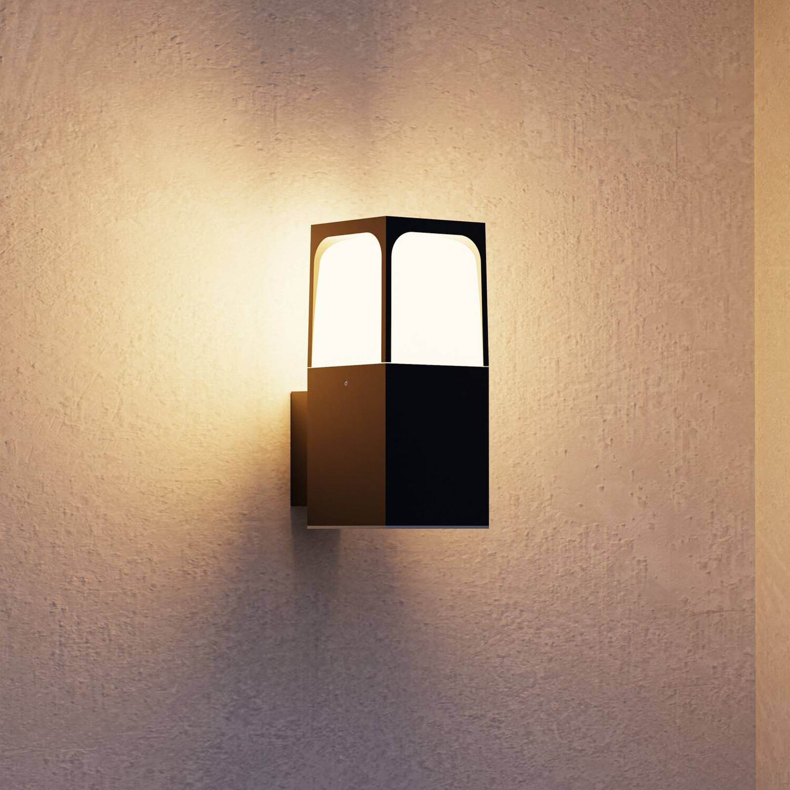 Forlight utomhusvägglampa Veta svart aluminium bredd 9 cm