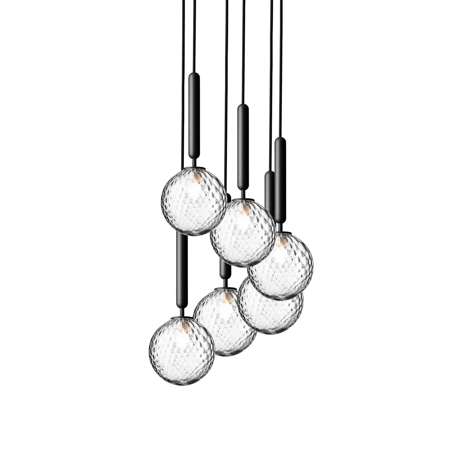 Nuura šviestuvas Miira 6, Ø 35 cm, pilkos/skaidrios spalvos, 6 lempų.