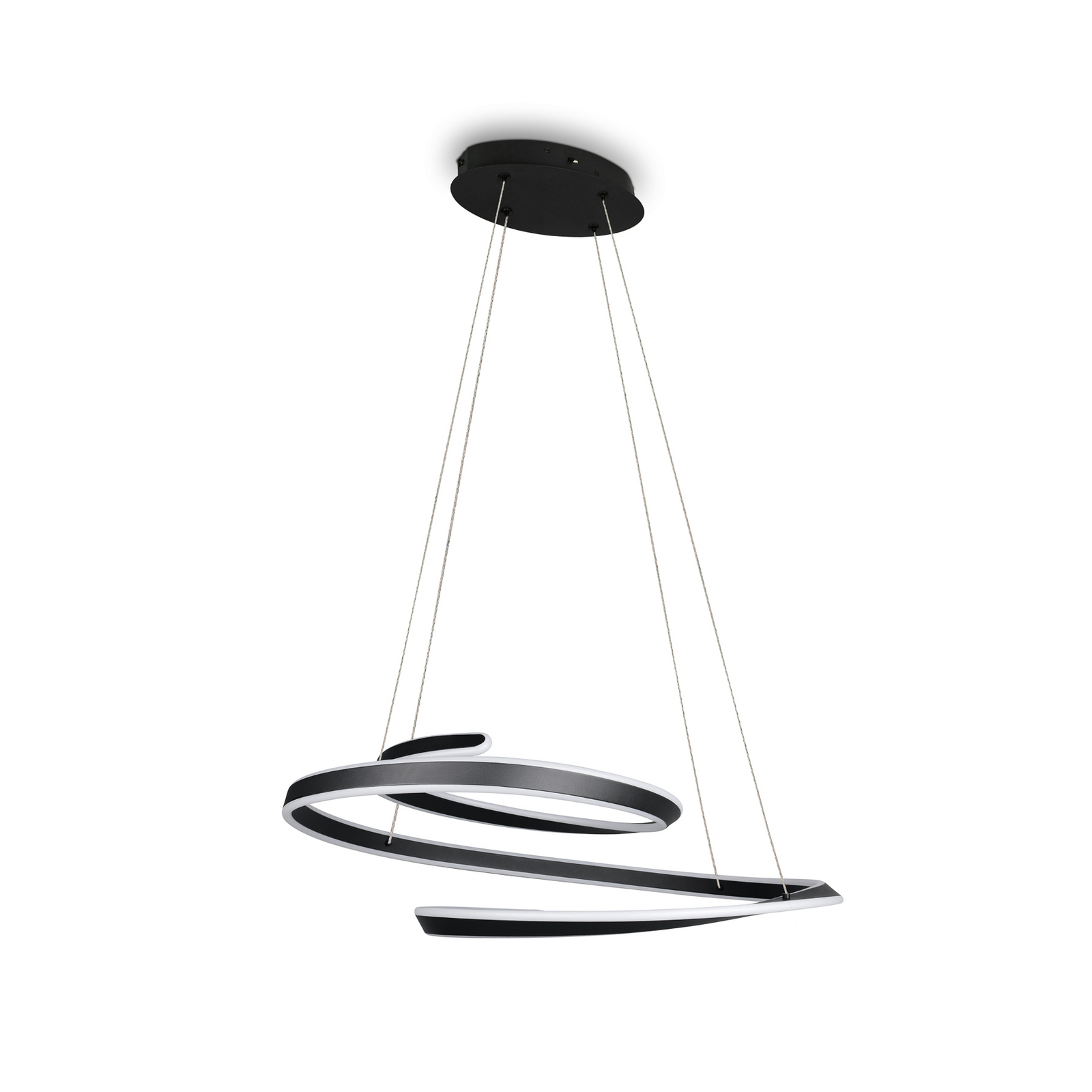 Lámpara colgante LED Arlington, negro mate, longitud 80 cm, metal, CCT