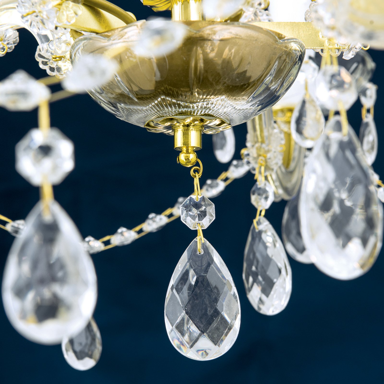 Marie Claire chandelier crystal glass 5-bulb