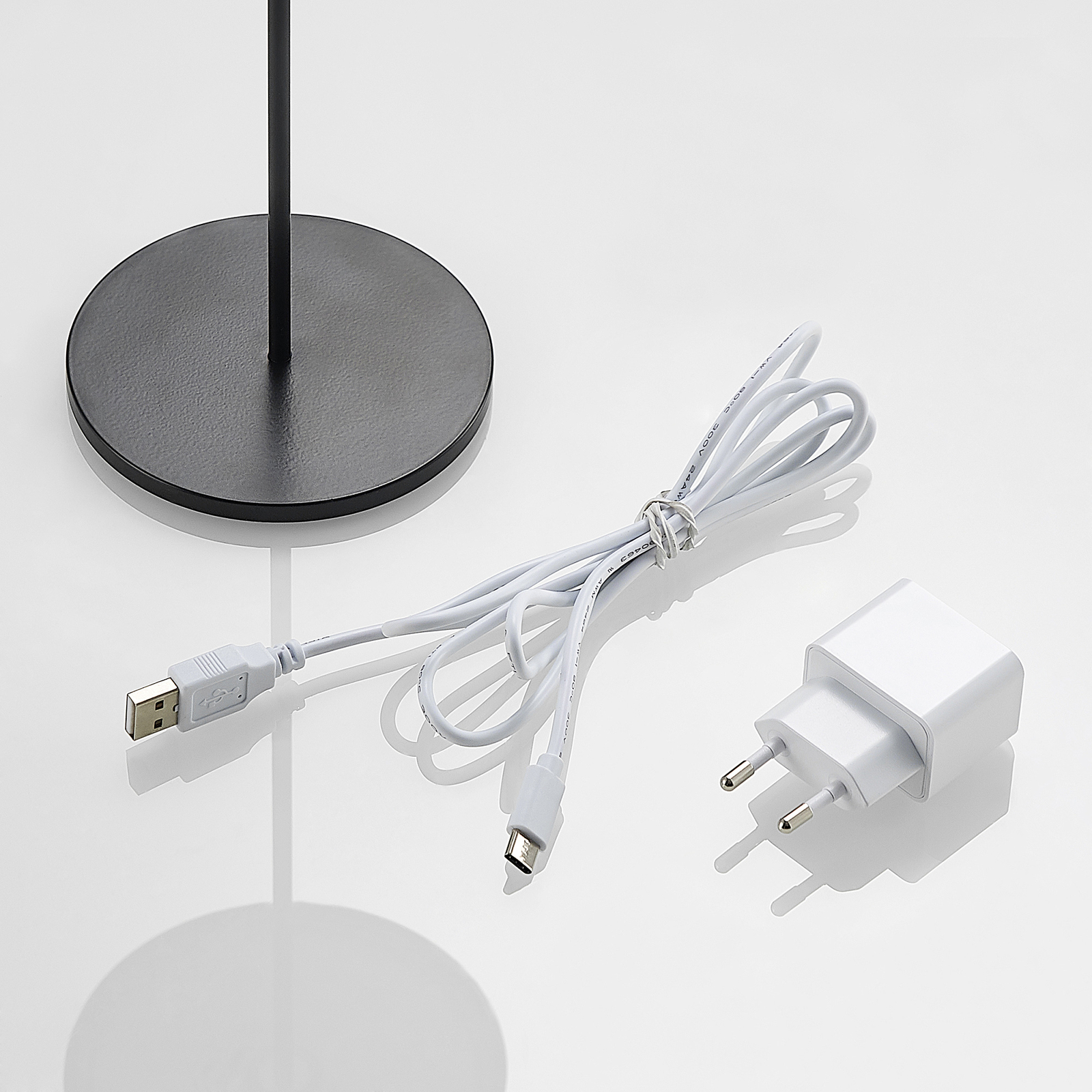 Tibia LED Prijenosni Stolna Lampa USB Crna - Lucande