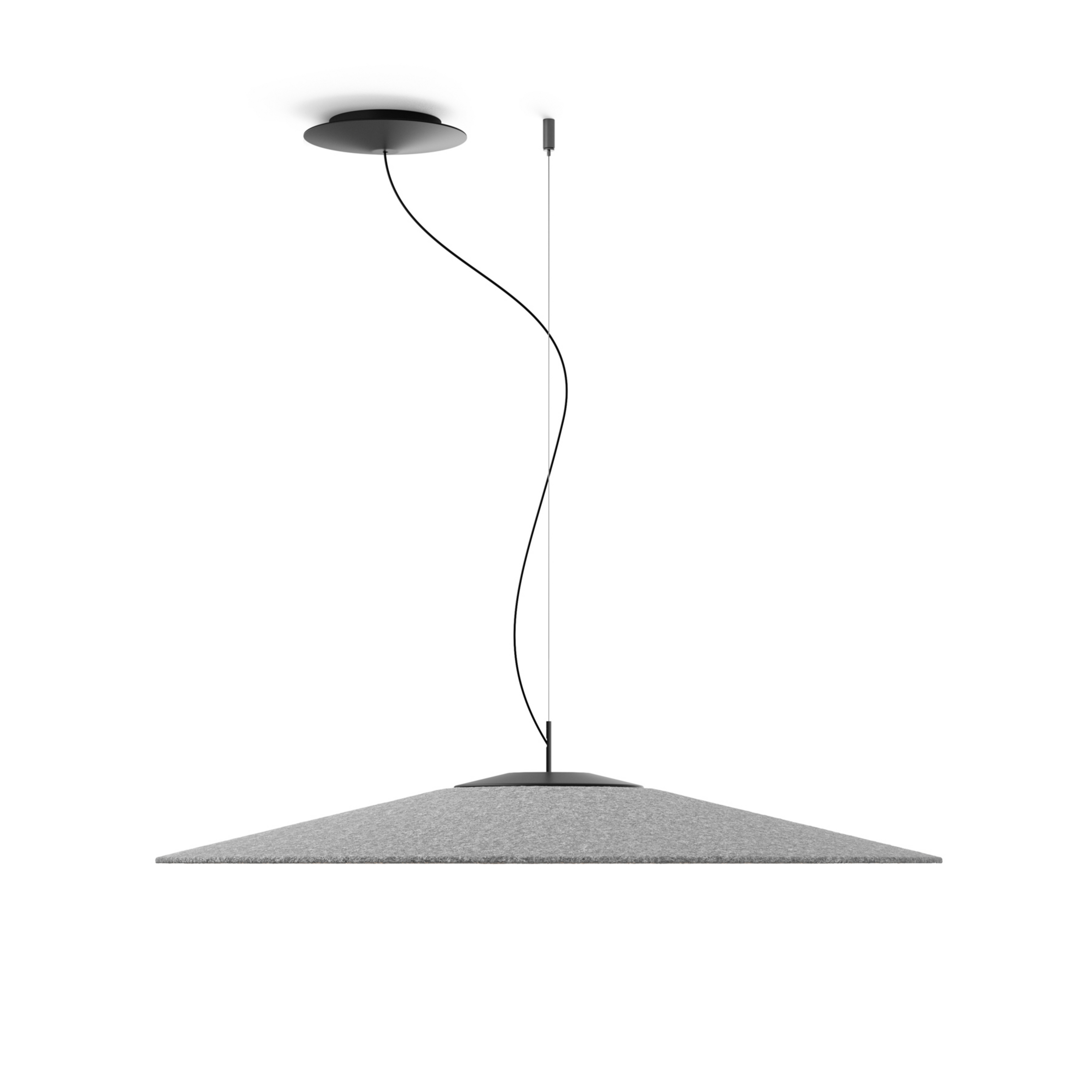 Luceplan Koinè LED a sospensione feltro 927 Ø86cm grigio