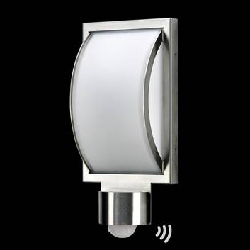 Edelstahl-Außenwandleuchte Curvo mit Sensor