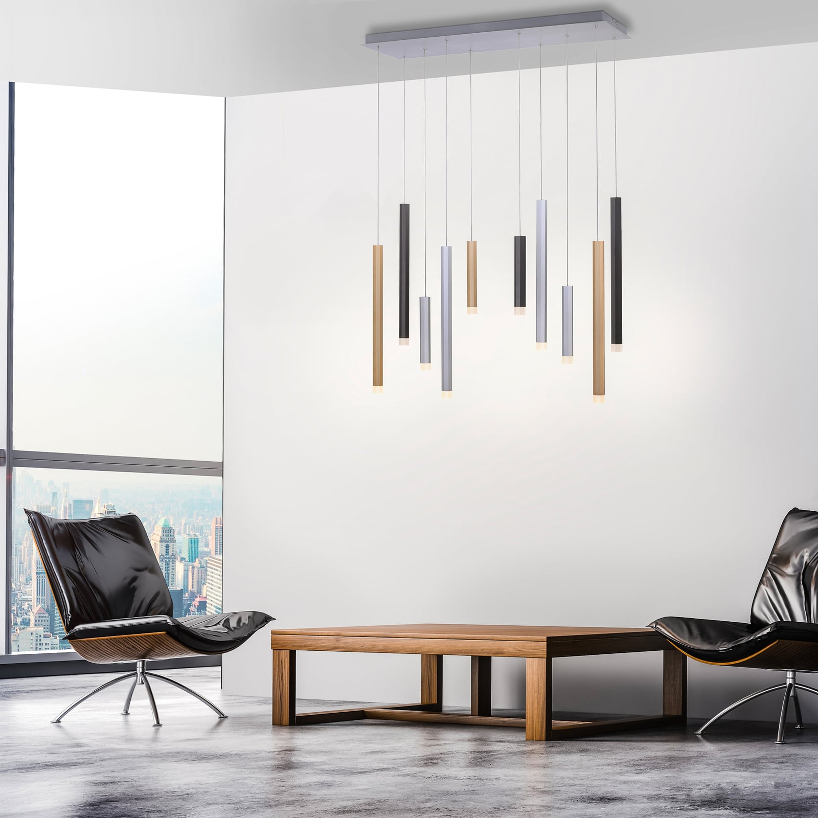 Gemin LED-Pendelleuchte, bunt, 10-flammig - PURE Gemin LED-Pendelleuchte, bunt, 10-flammig - PURE