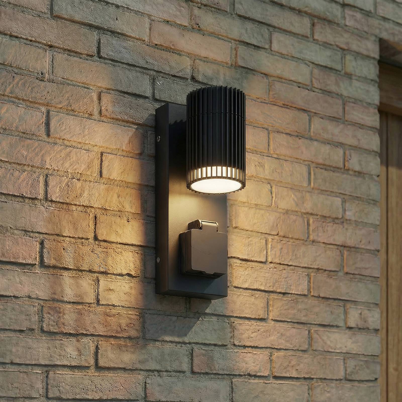 Wandlamp buiten - modern - zwart - Aluminium - muurlamp buiten - buitenlamp - dimbaar - Lindby Enerio