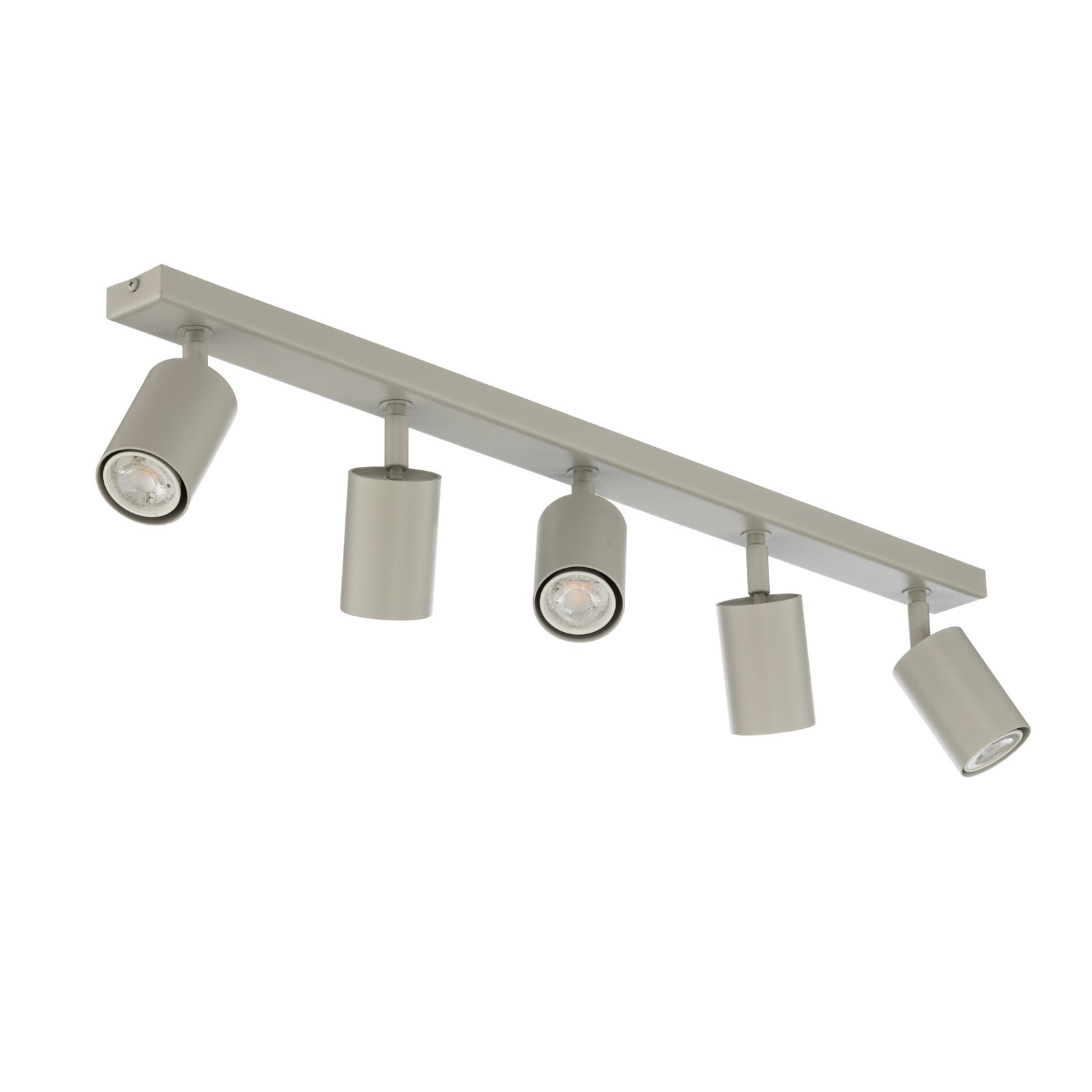 Тавански прожектор Zoom, 5-пламъчен, сиво-бежов, стомана, GU10
