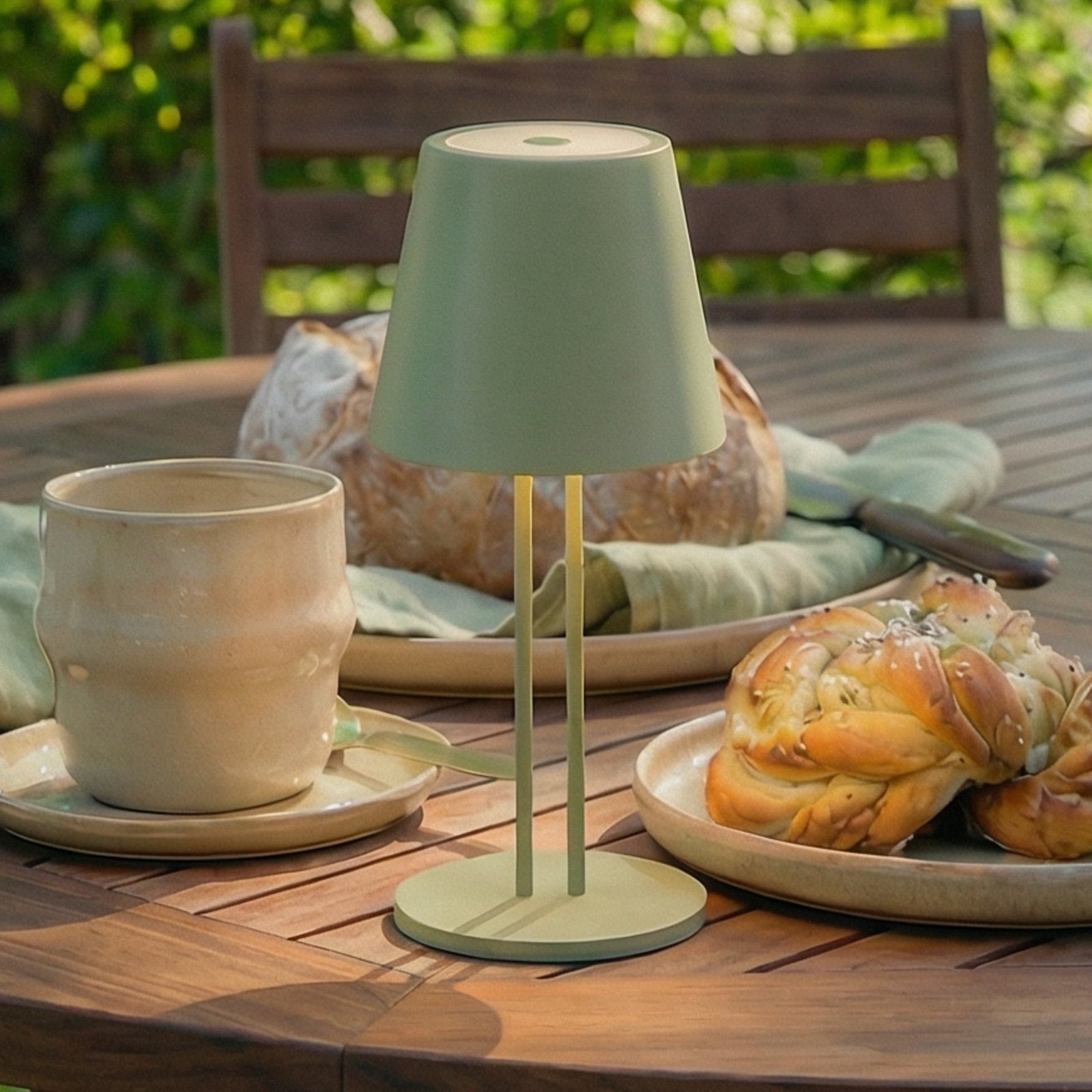 Janea Twin Portable Table Lamp Dim. IP54 Green - Lindby