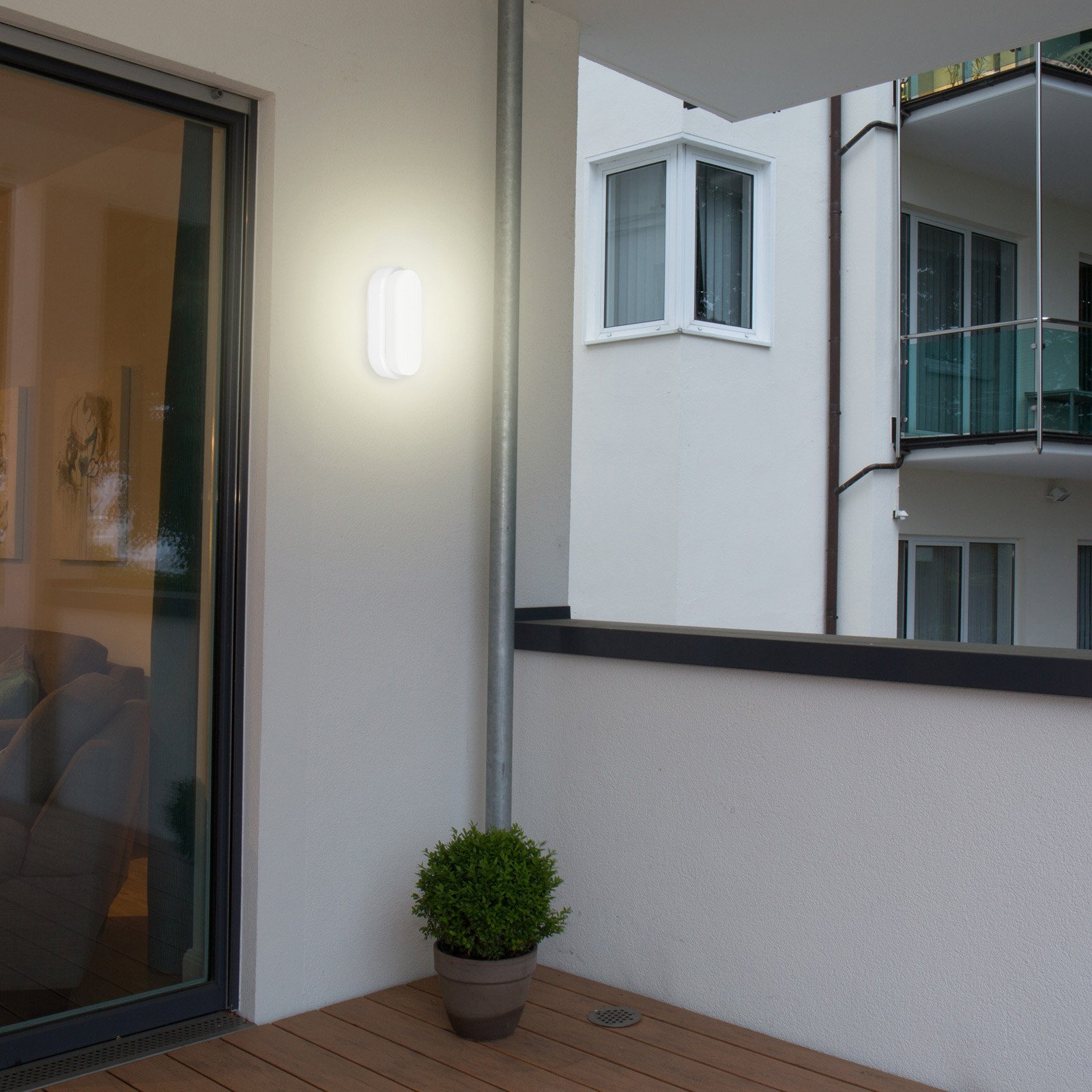 Müller-Licht Bulkhead - plafonieră LED ovală - alb - Plastic