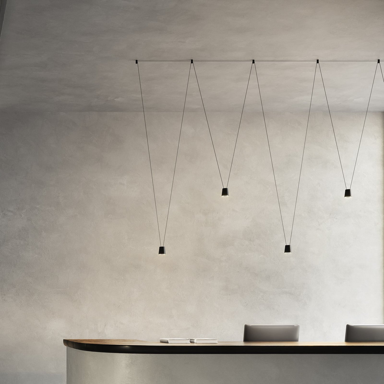 kdln Lampă suspendată LED de designer Sling 2.700 K 1 bec negru - Camera de zi / sufragerie - negru mat - Aluminiu