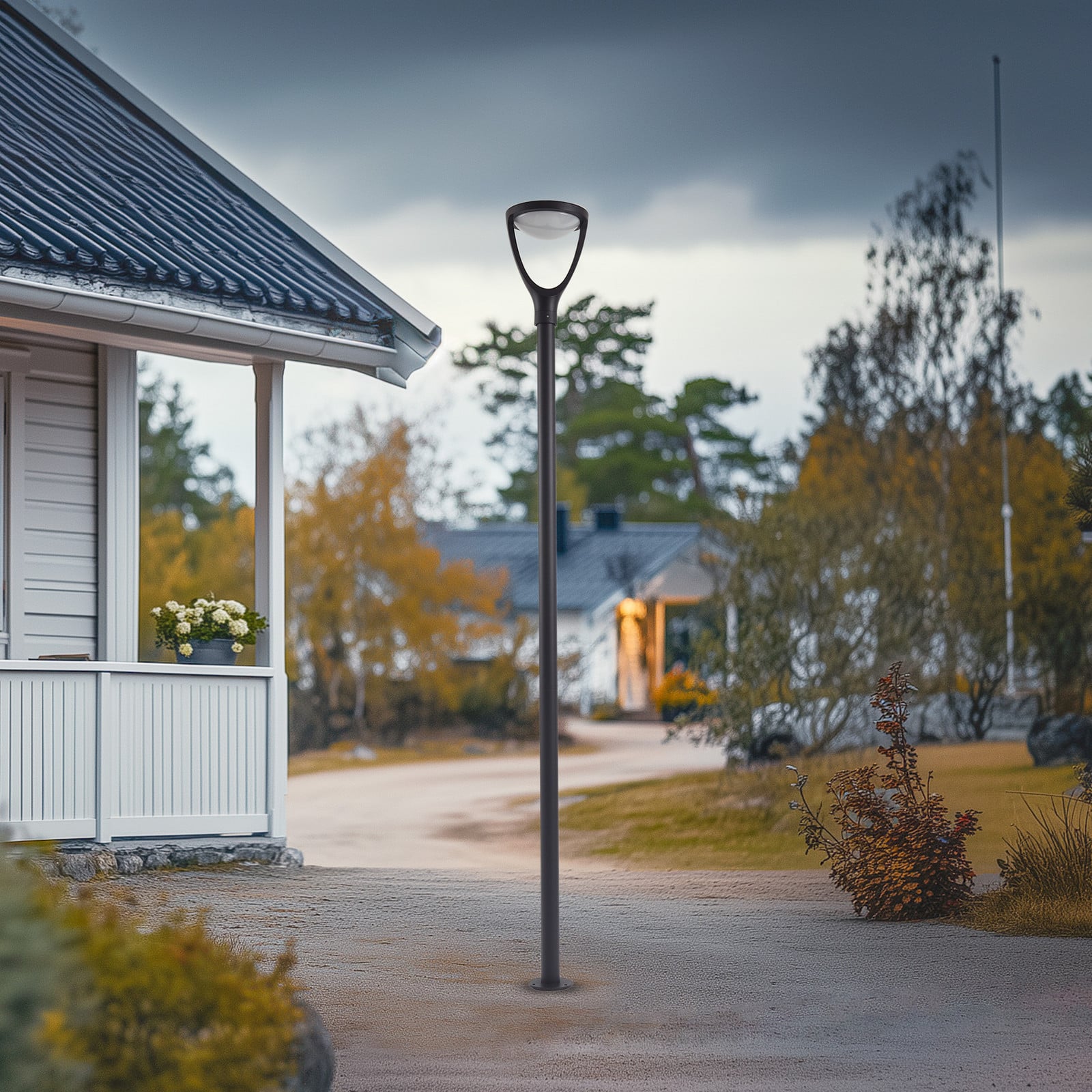 Lucande LED pentru exterior Filor negru aluminiu 250 cm - modern