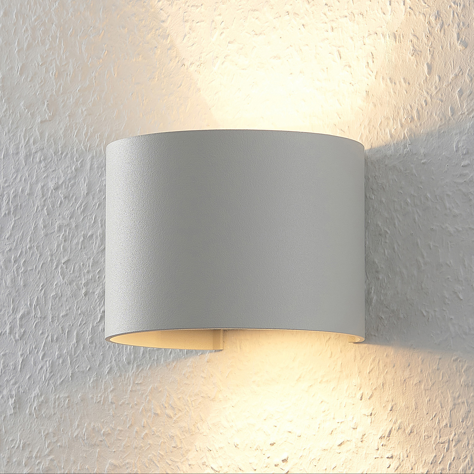 Witte LED wandlamp Zuzana, rond