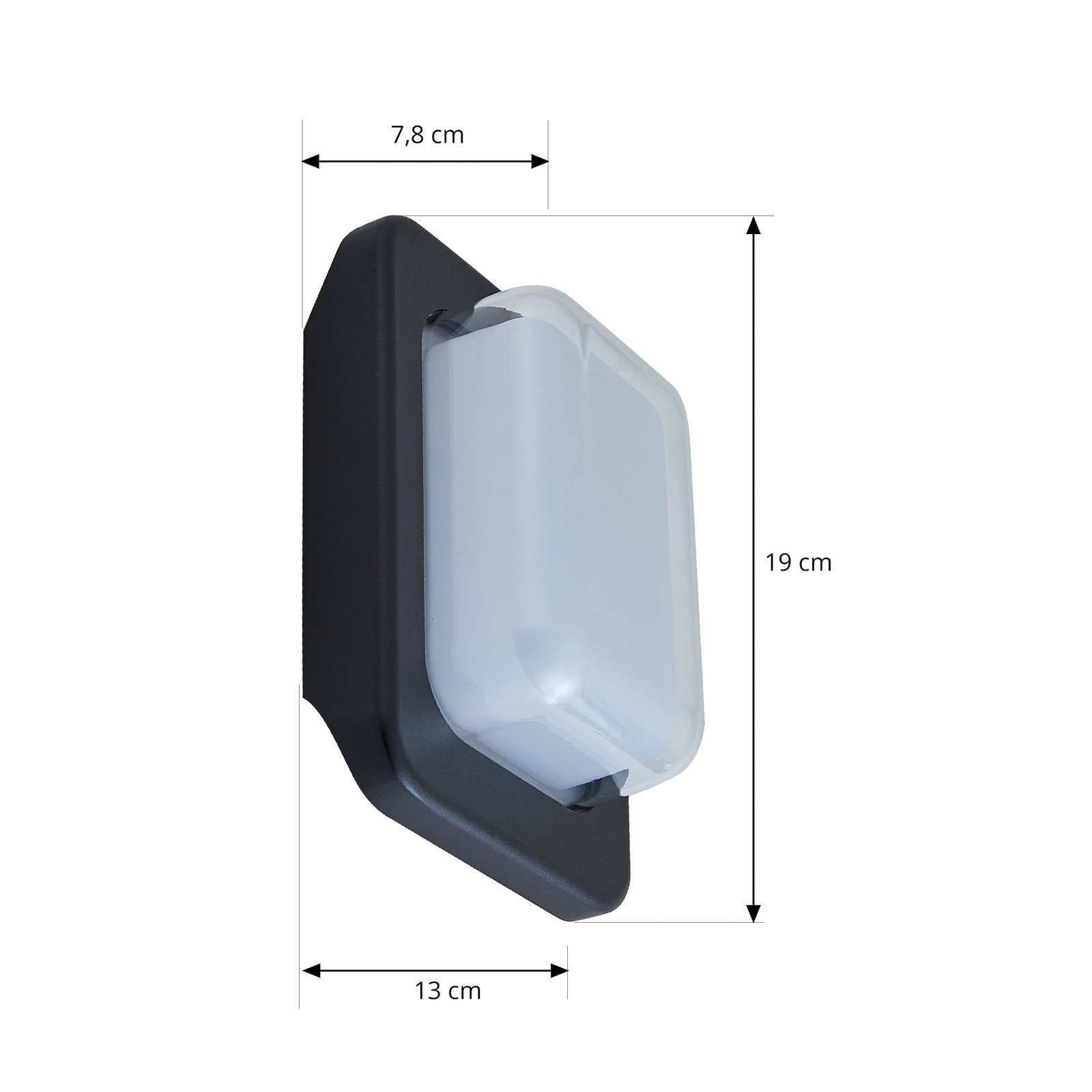 Lindby LED vonkajšie nástenné svietidlo Sibara, tmavosivé, hranaté, IP54