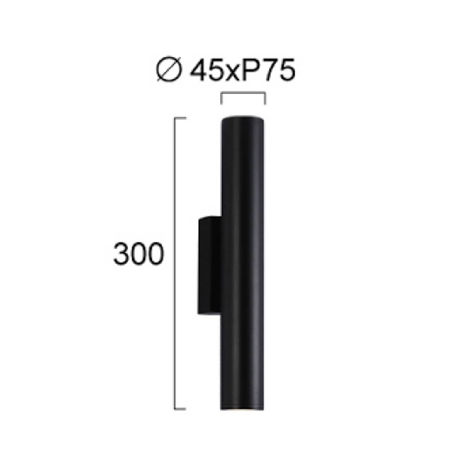 Viokef LED buiten wandlamp City, hoogte 30 cm, zwart, metaal