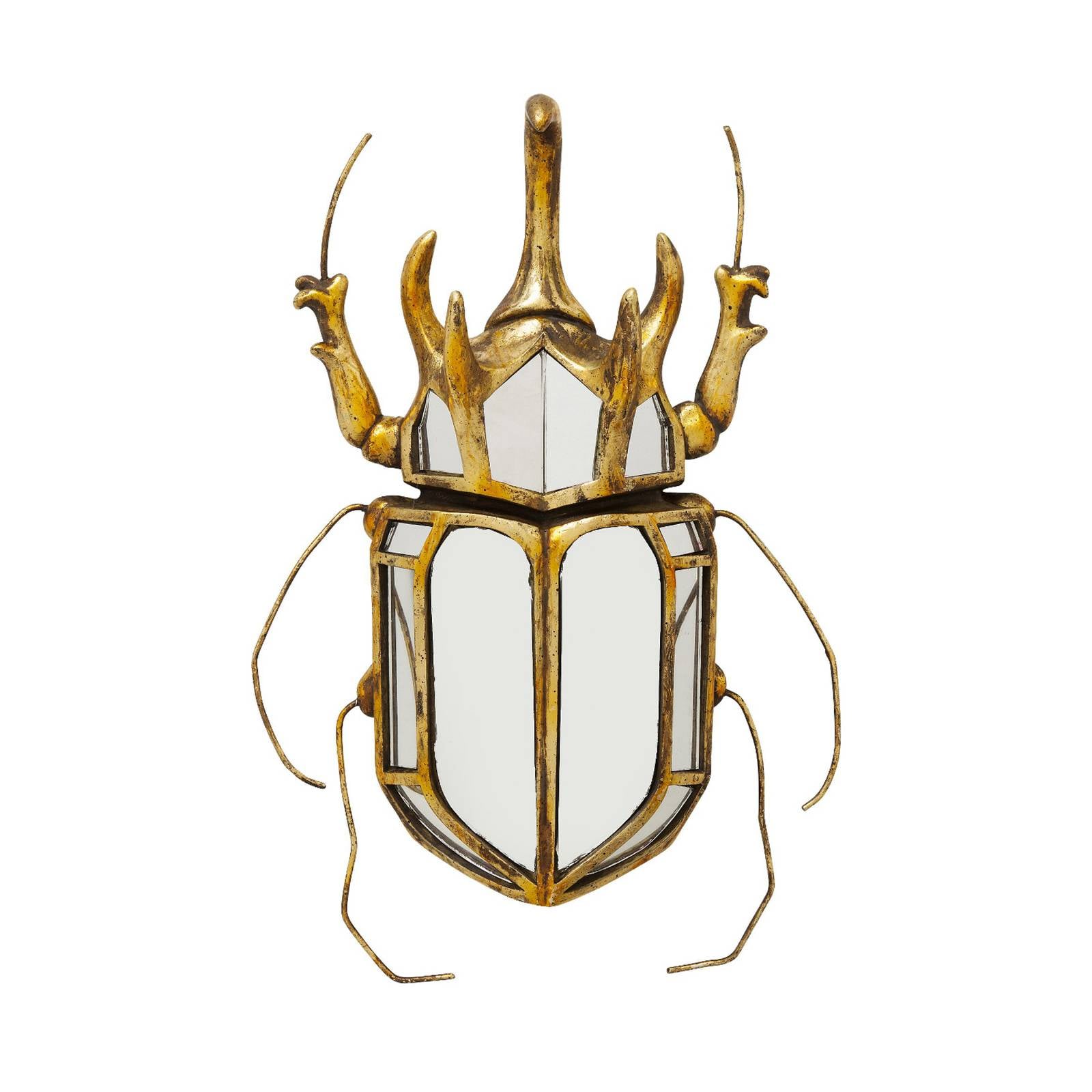 KARE Wandobjekt Beetle Mirror, Polyresin, Glas, gold